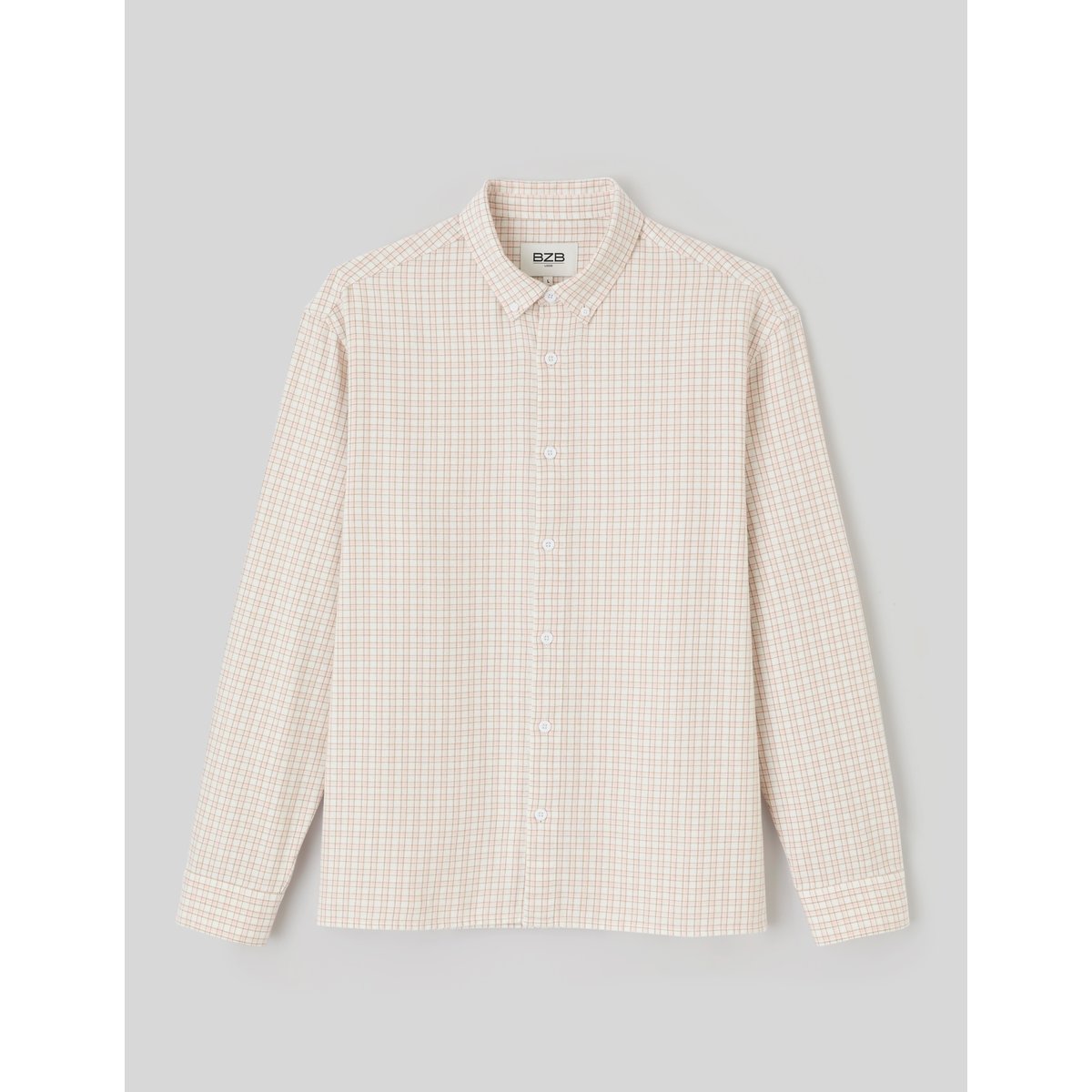 Chemise flanelle à carreaux rose pâle, BZB