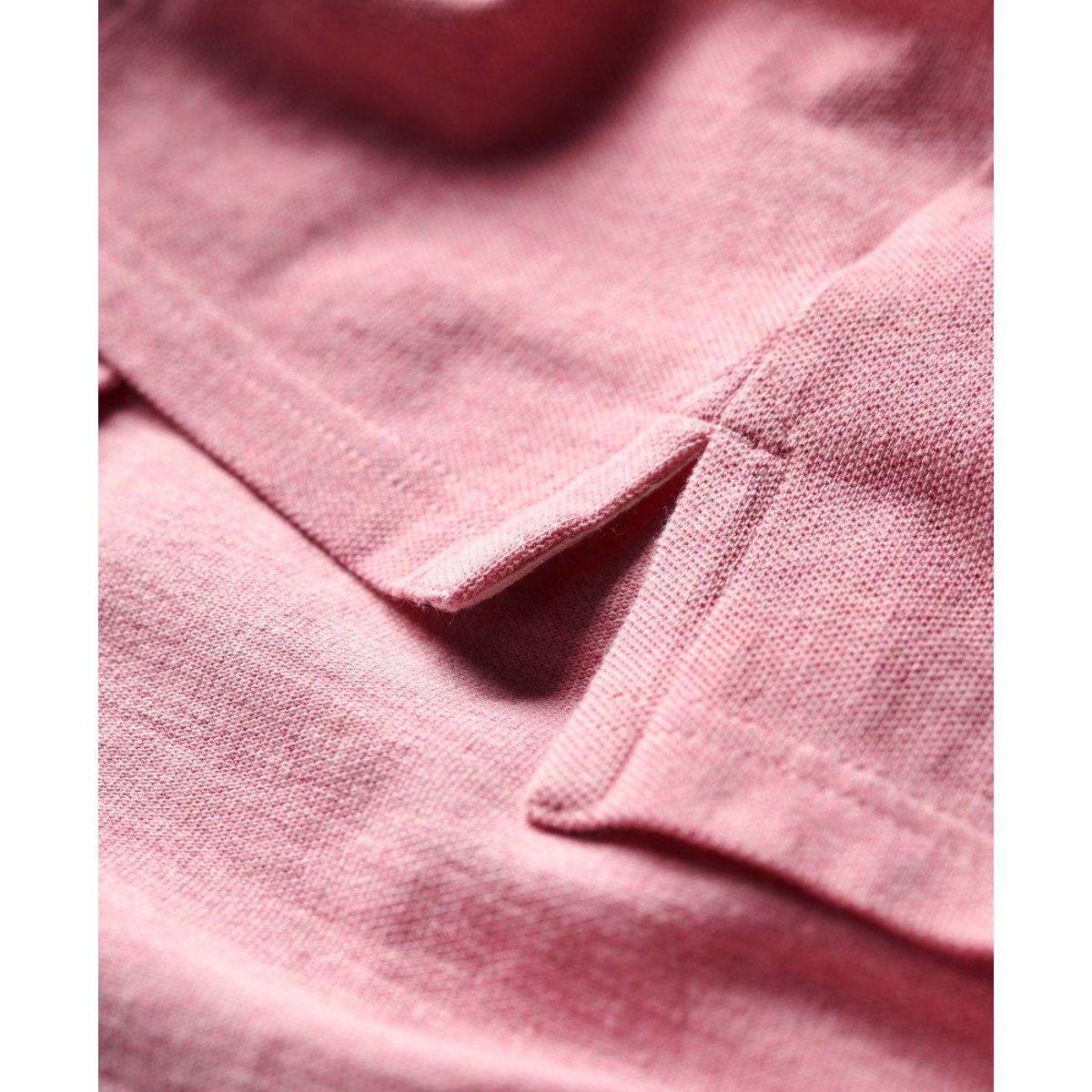 Polo manches courtes piqué rose clair chiné, SUPERDRY