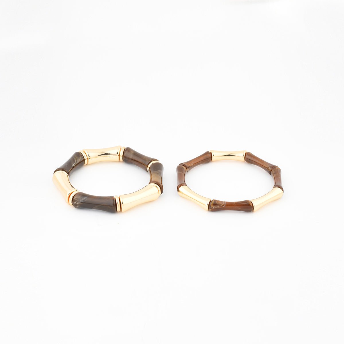 Set de 2 bracelets tubes marron et doré aucun, BALABOOSTE