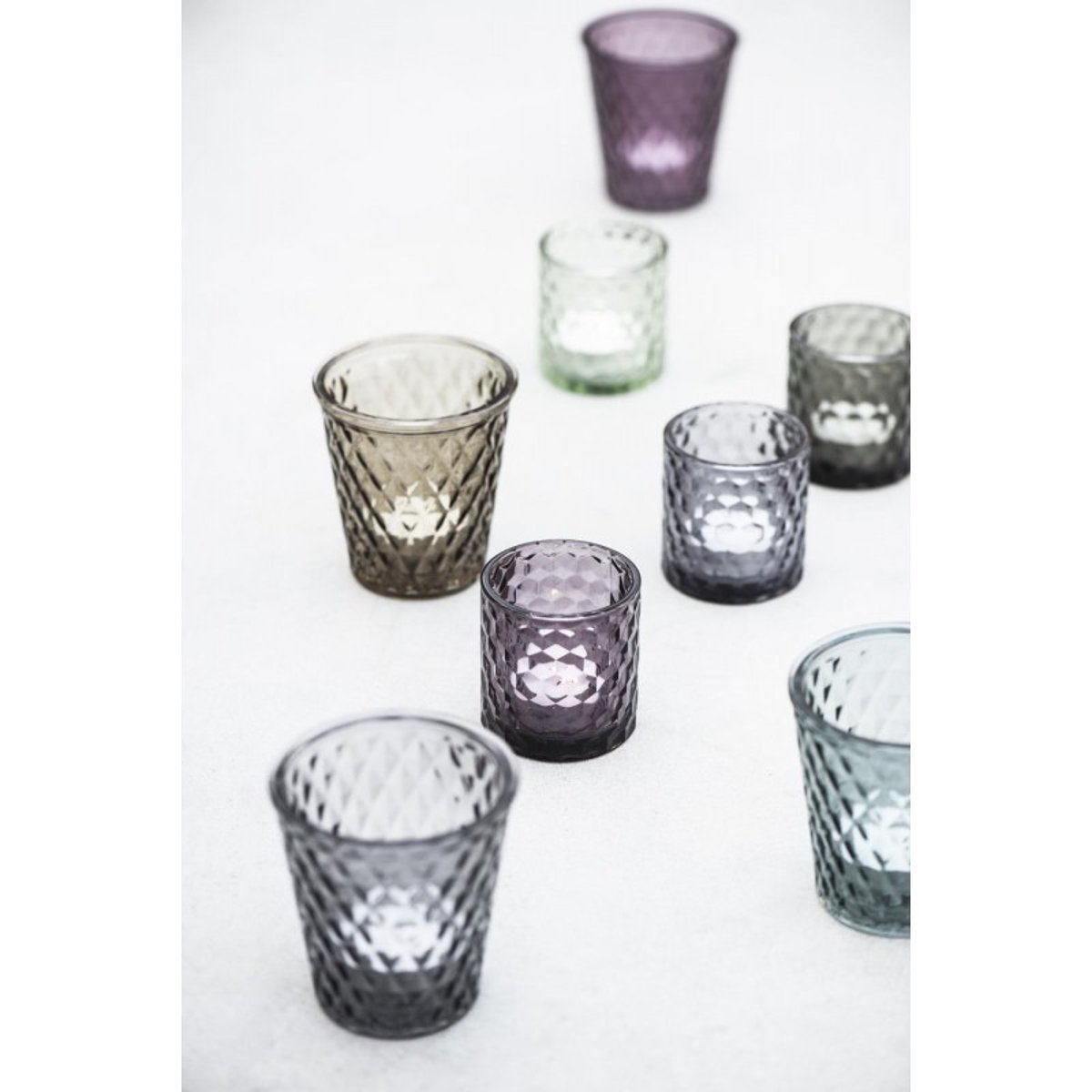 Photophore bougeoir verre gris, IB LAURSEN