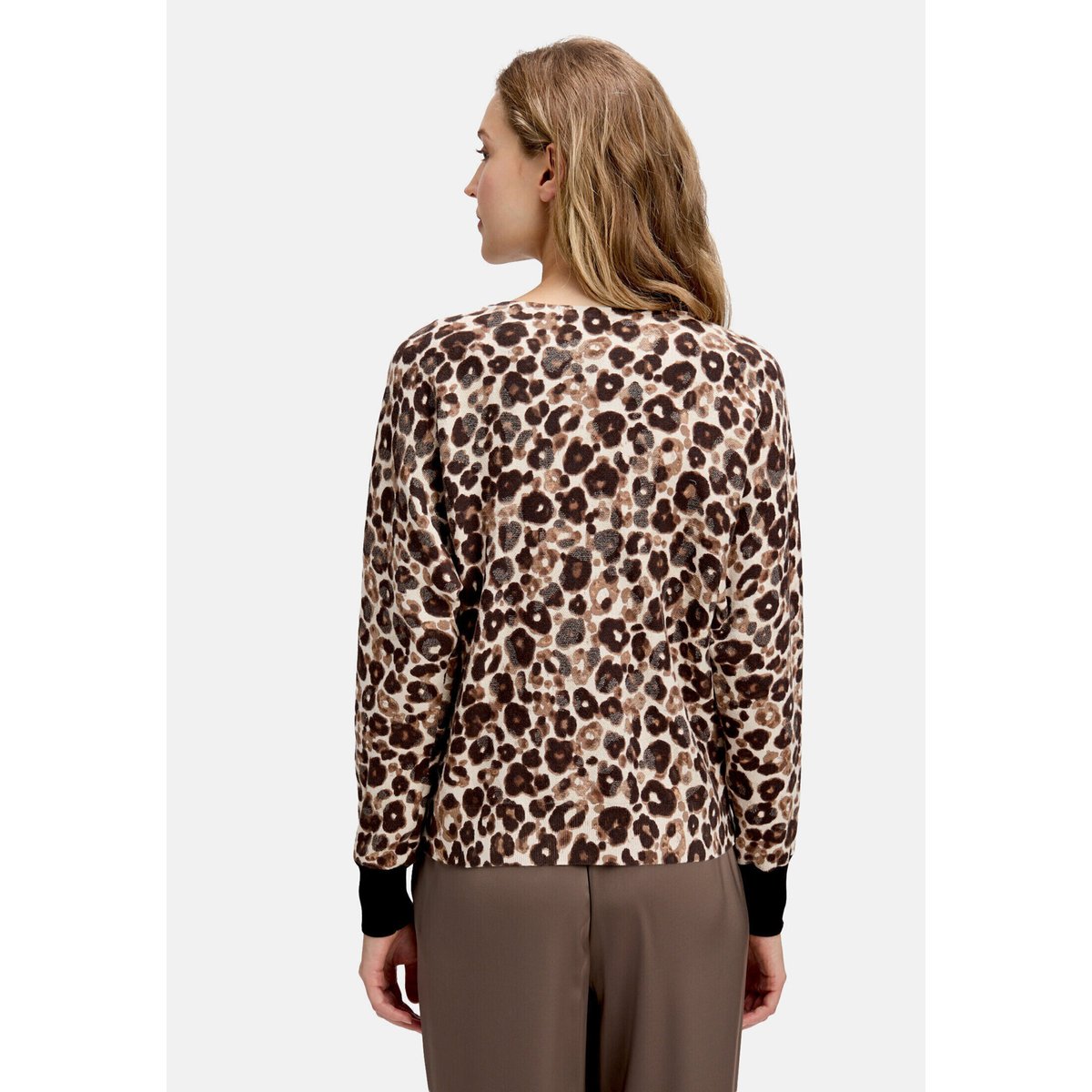 Pull-over en maille à motif jacquard taupe/beige, BETTY BARCLAY