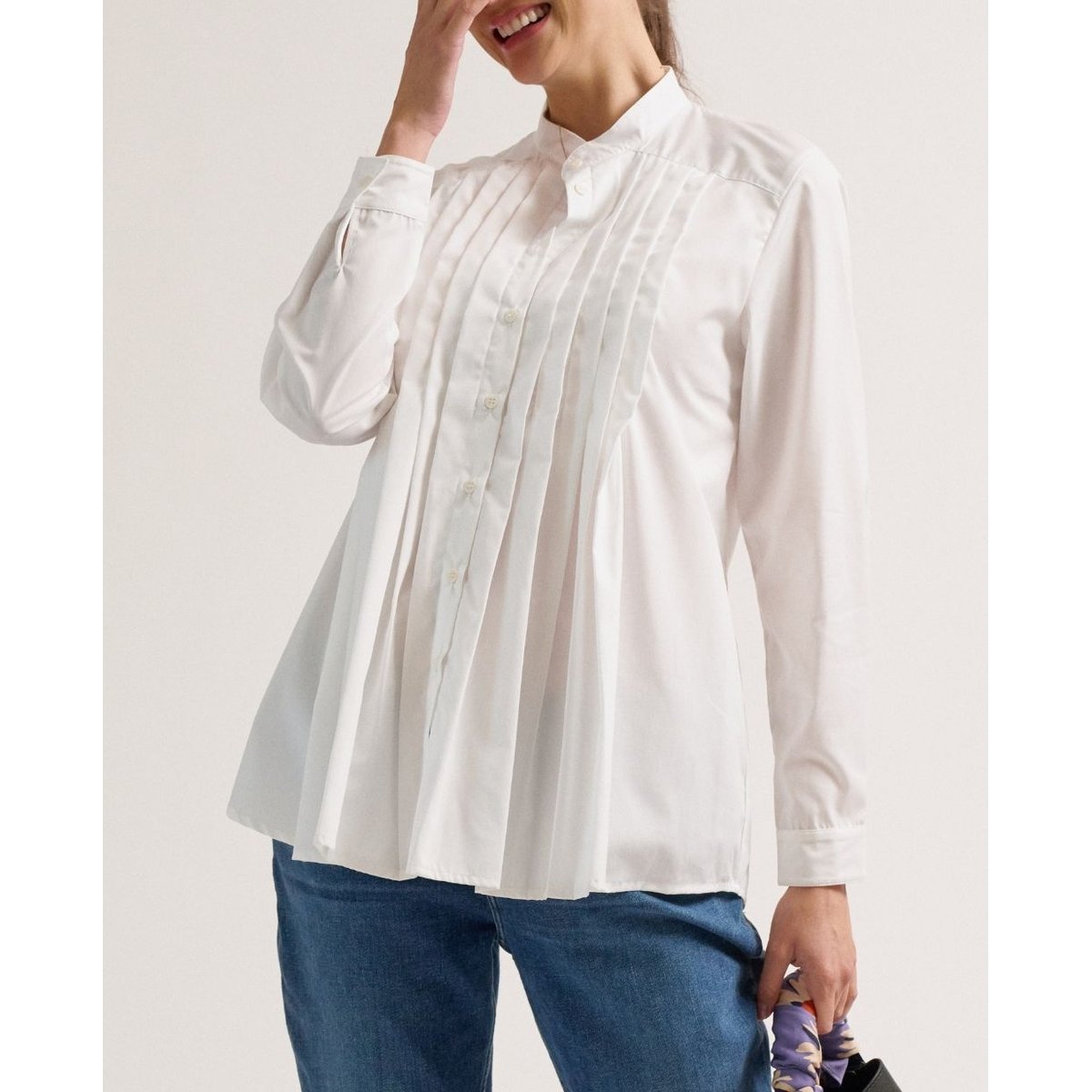 Chemise de grossesse et allaitement Ika blanc, CACHE COEUR