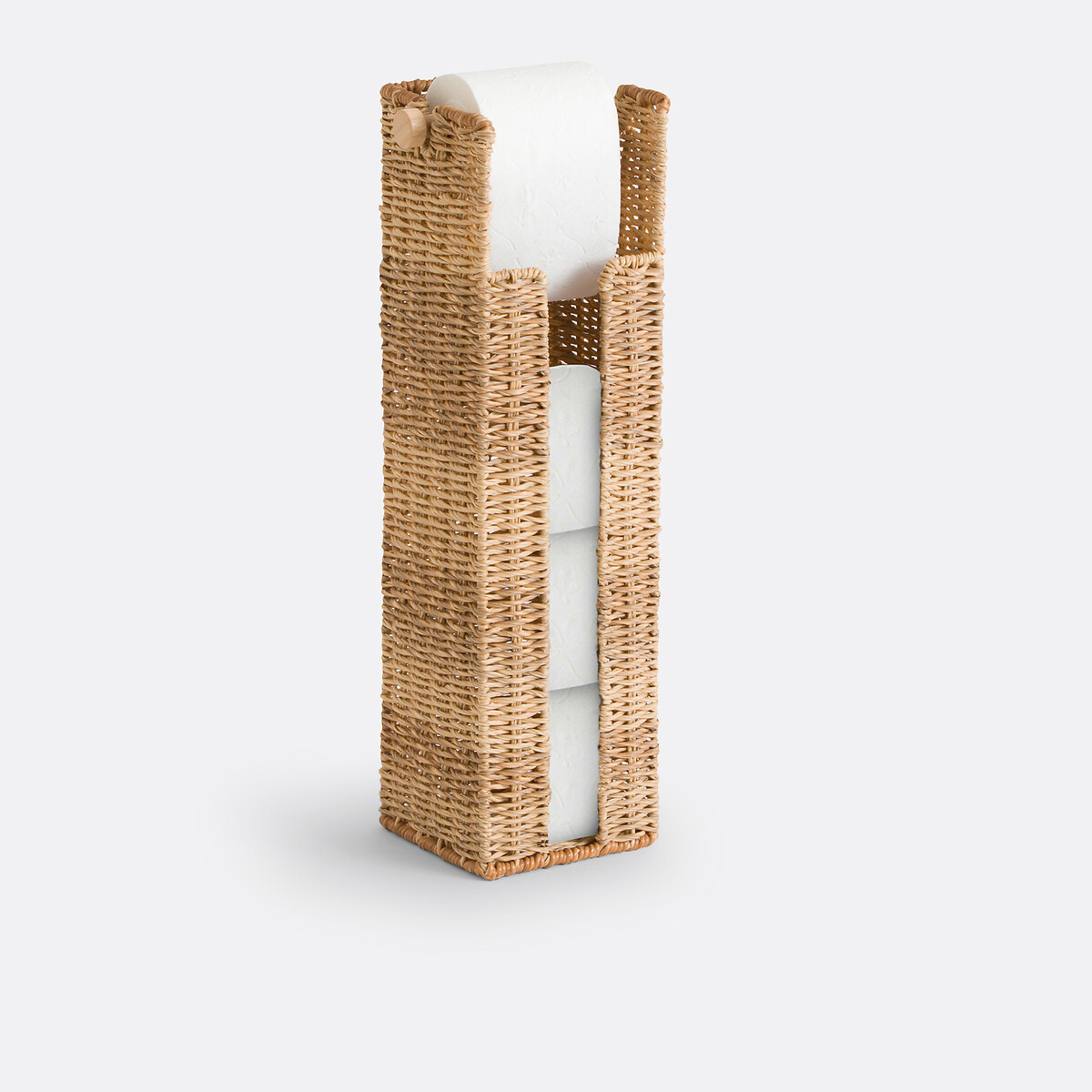 Cesto com suporte e arrumação para rolos de papel higiénico, Asyar natural, LA REDOUTE INTERIEURS