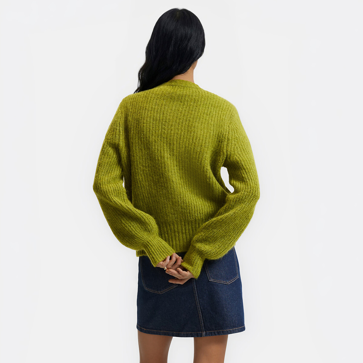 Cardigan alpaga mélangé, Signature AMBROISE vert kaki, LA REDOUTE COLLECTIONS