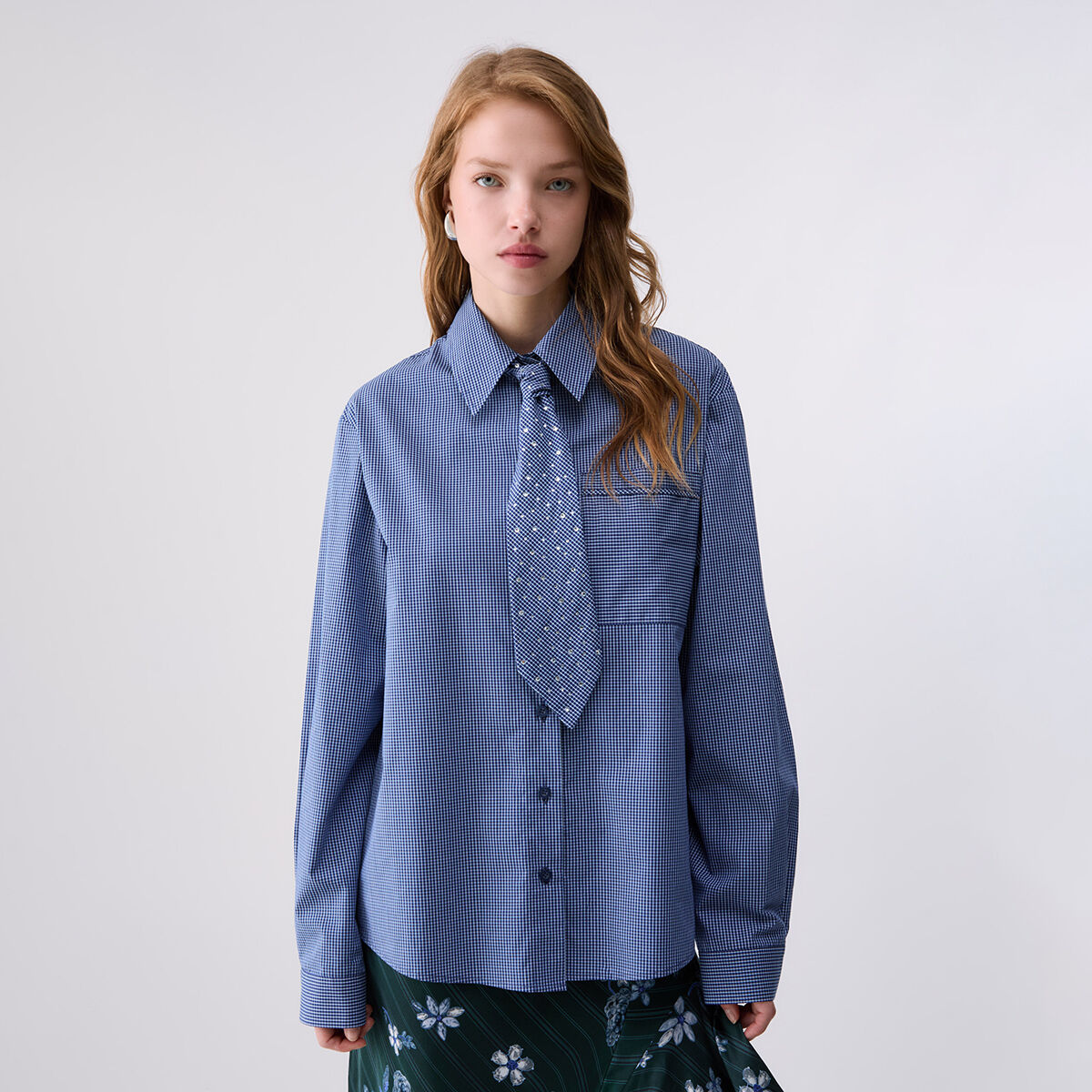 Chemise avec cravate bleu foncé, LIU JO