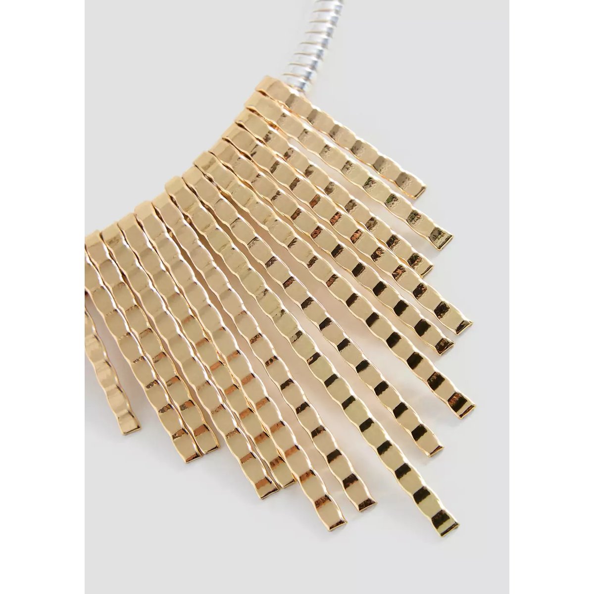 Collier métallique franges argent, MANGO TEEN