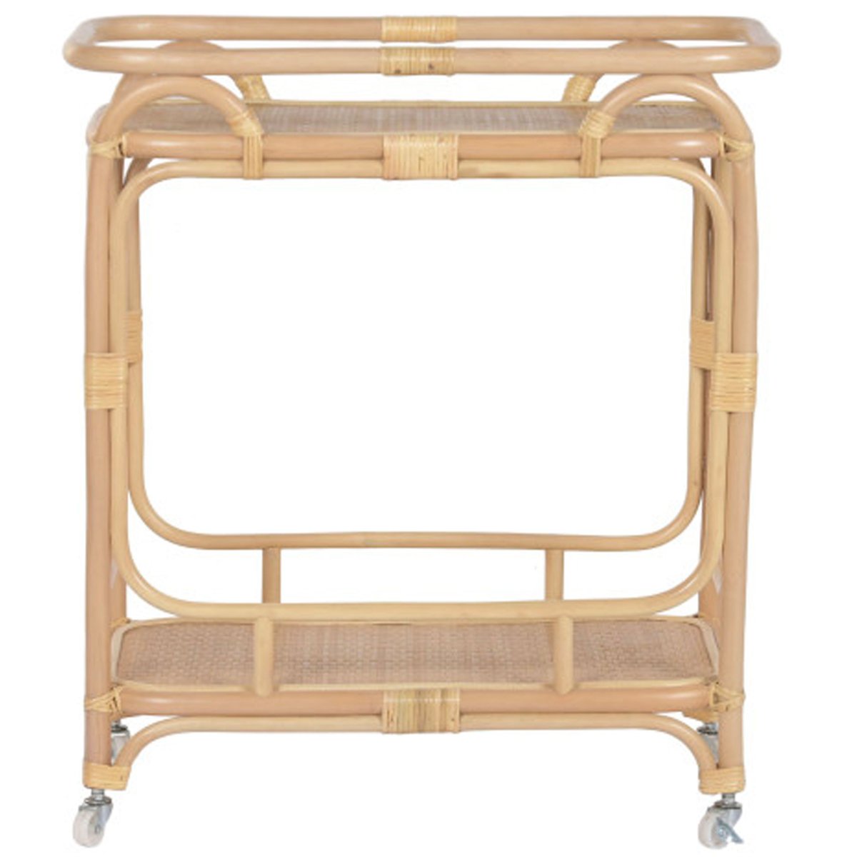 Desserte de cuisine sur roulettes en rotin 76x43x85.5cm bois, WADIGA