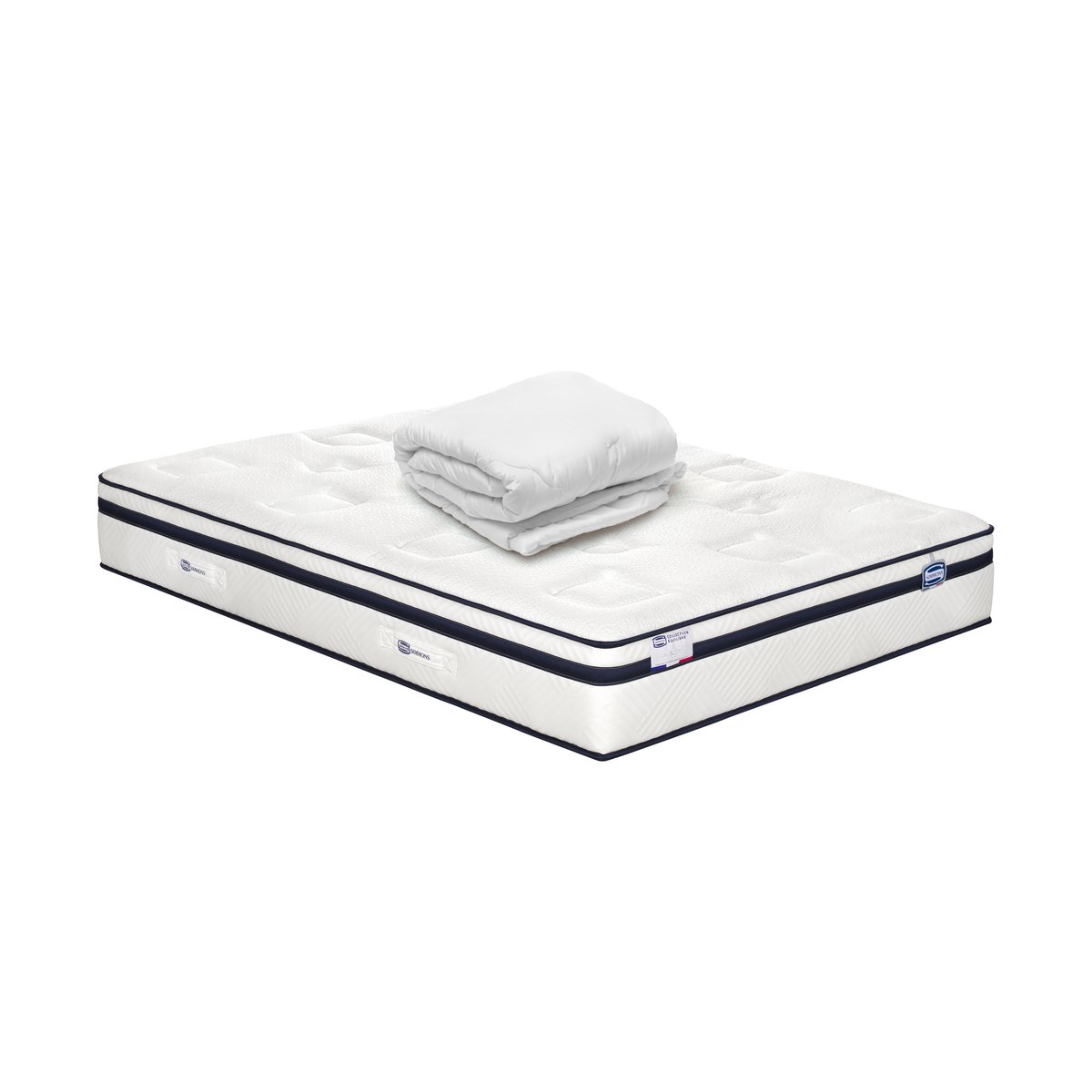 Matelas 180x200 Hybride, ferme H27 + couette - INCOMPARABLE blanc, SIMMONS