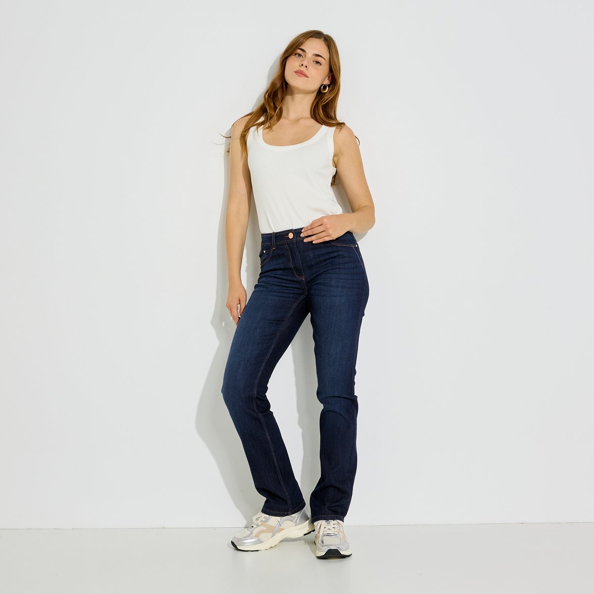 Jean droit NEWYORK D01 bleu jean denim, GRAIN DE MALICE