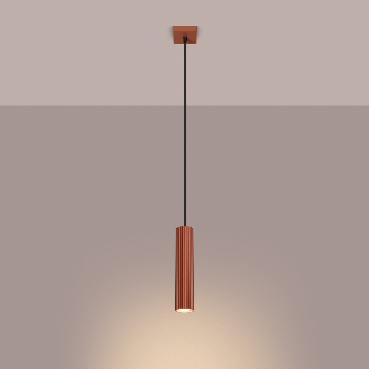 Suspension Aluminium Ocre Rouge GU10 1 Karbon rouge, EDEN