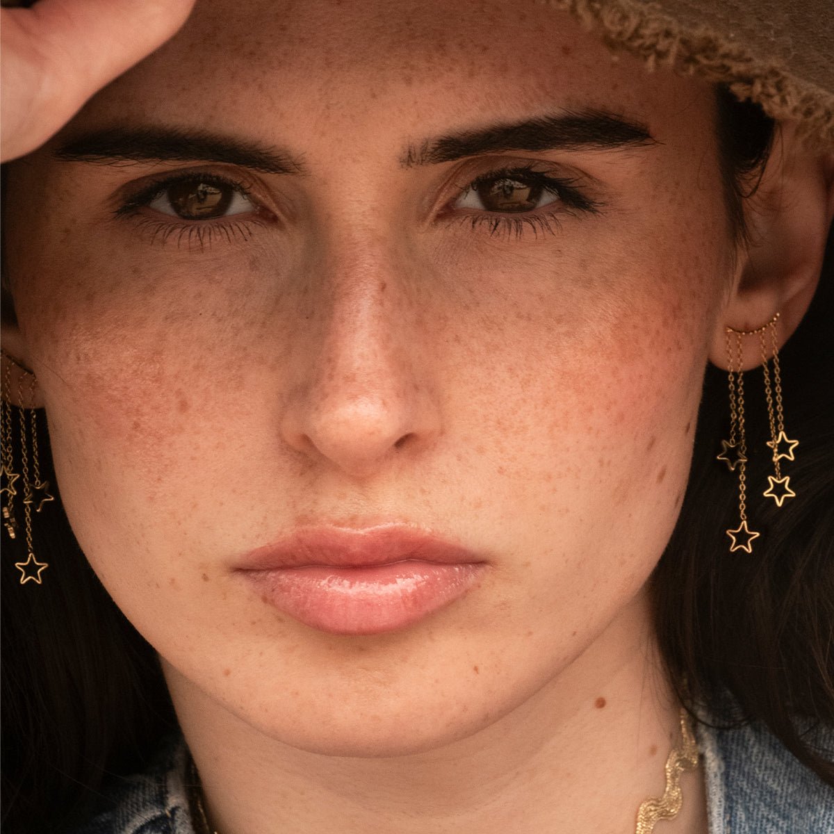 Boucles d'oreilles dorées grand modèle - cassiopee doré, CAROLINE NAJMAN