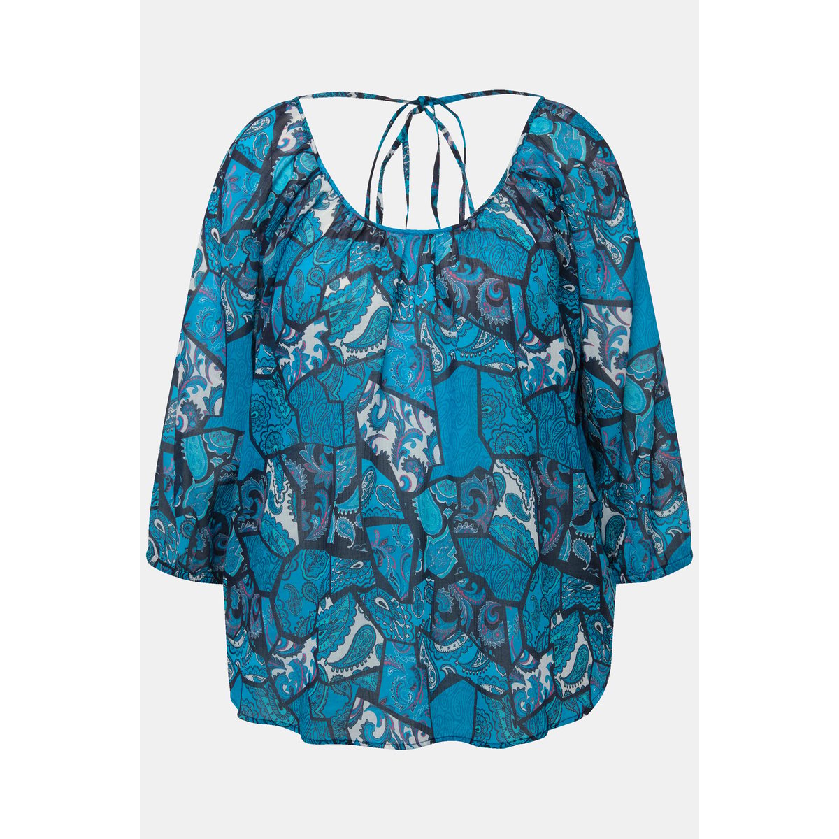 Blouse à imprimé floral bleu saphir, ULLA POPKEN