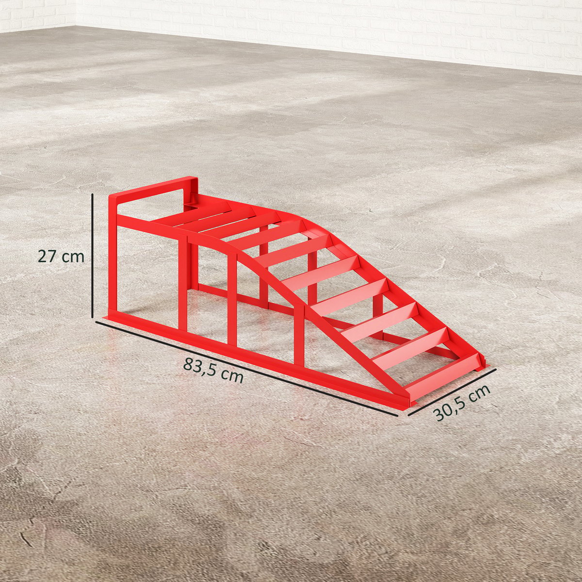 Rampe pour voiture Acier Rouge rouge, HOMCOM