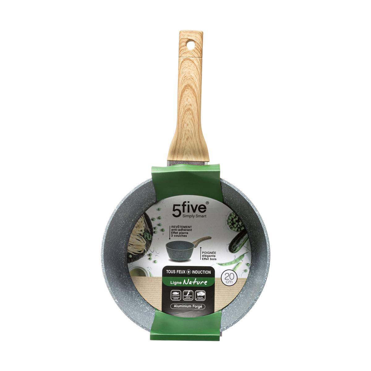 Casserole aluminium forgé NATURE gris, 5FIVE SIMPLY SMART