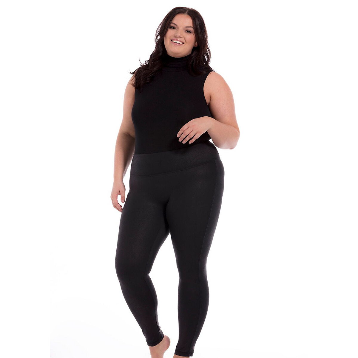 Leather Look Leggings black, MAGIC BODYFASHION