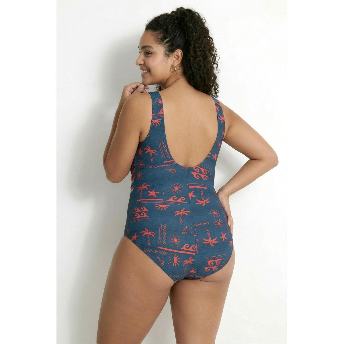 Maillot de bain effet cache-cœur bleu foncé, ULLA POPKEN