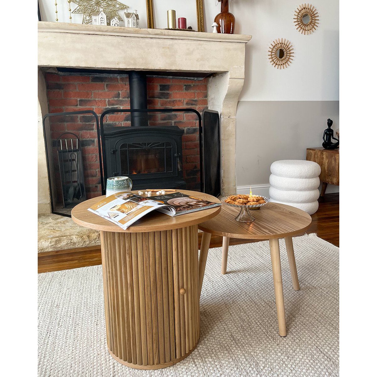 Table d'appoint, bois massif, TRINIDAD bois naturel, NORDLYS