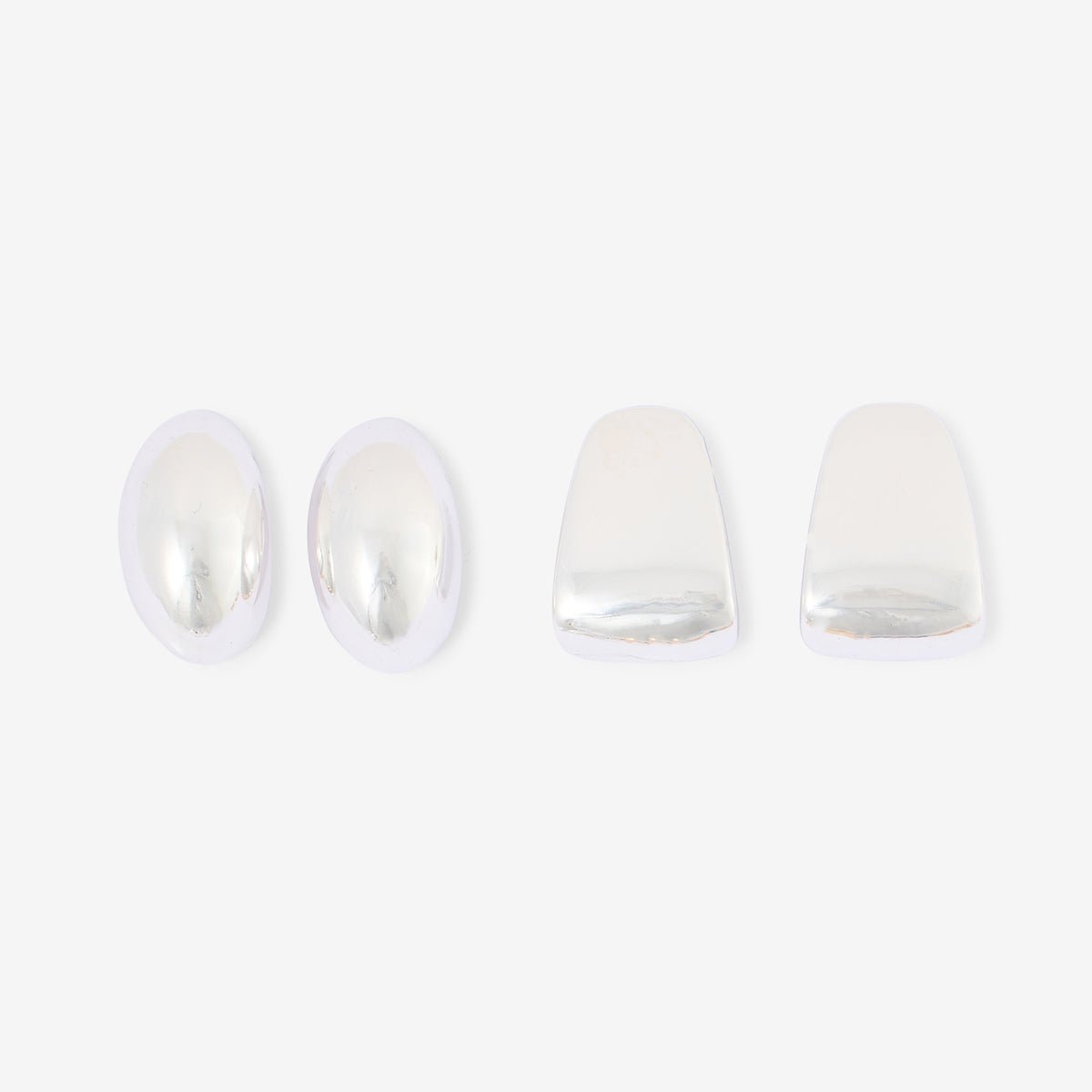 Set de 2 boucles d'oreilles en métal argenté argenté, BALABOOSTE