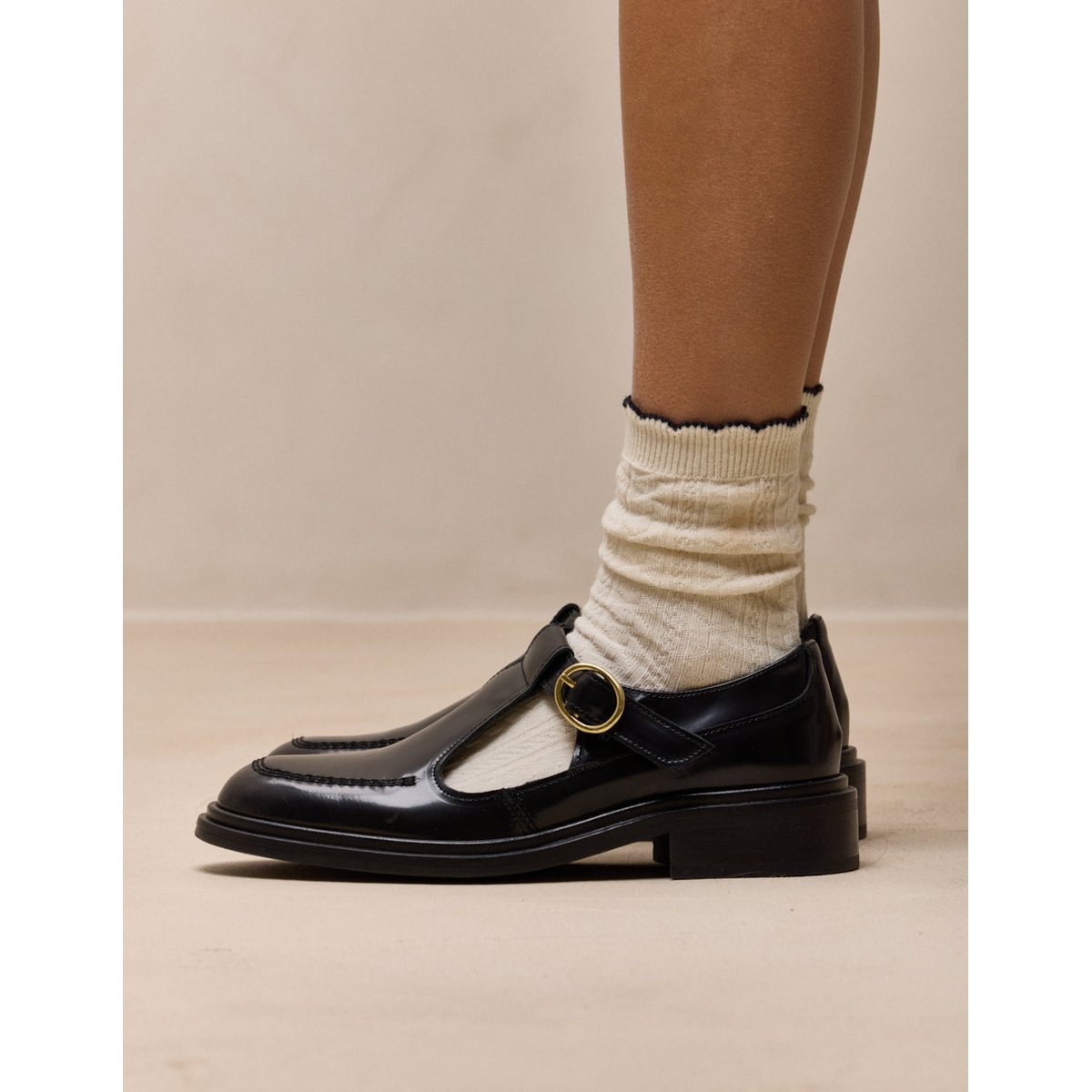 Derbies TYRIA cuir box noir, ODAJE