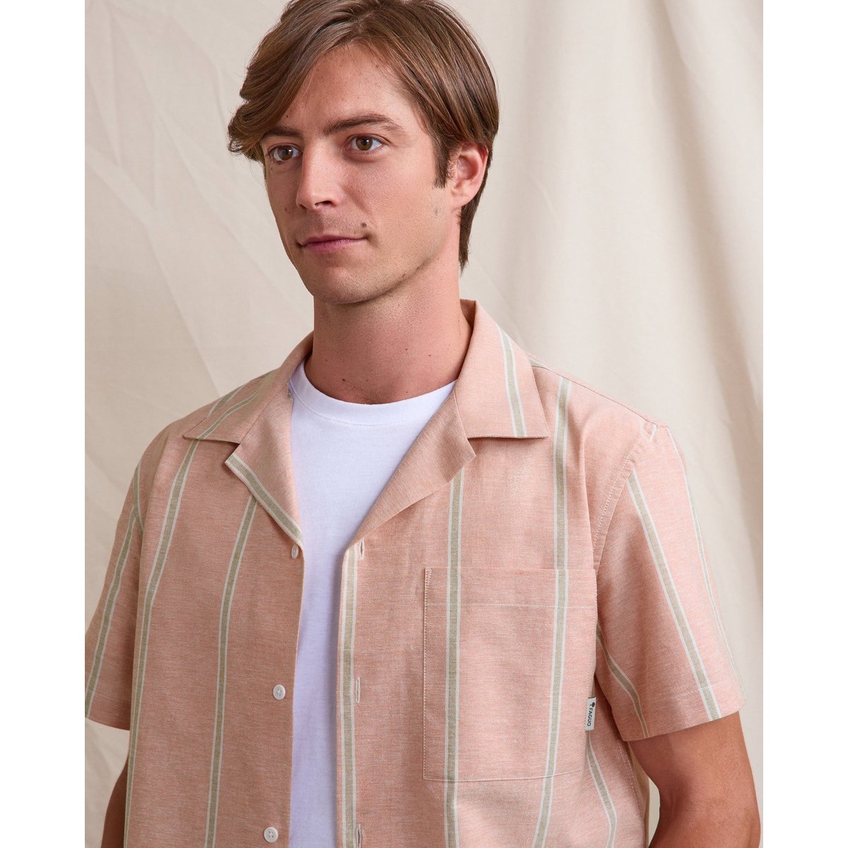 Chemise PAIOLIVE brique et écru, FAGUO
