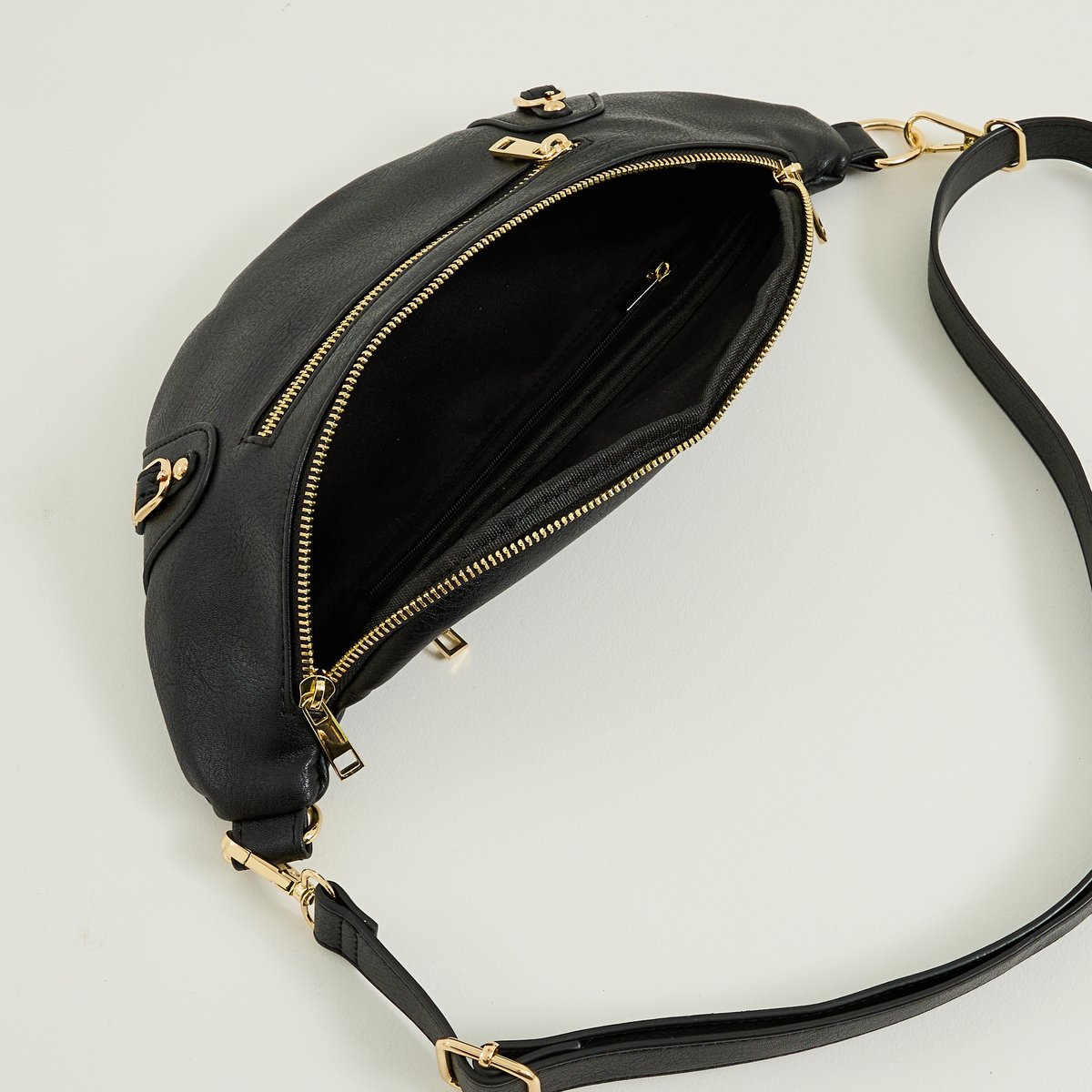 Sac banane deux sangles amovibles noir, GRAIN DE MALICE