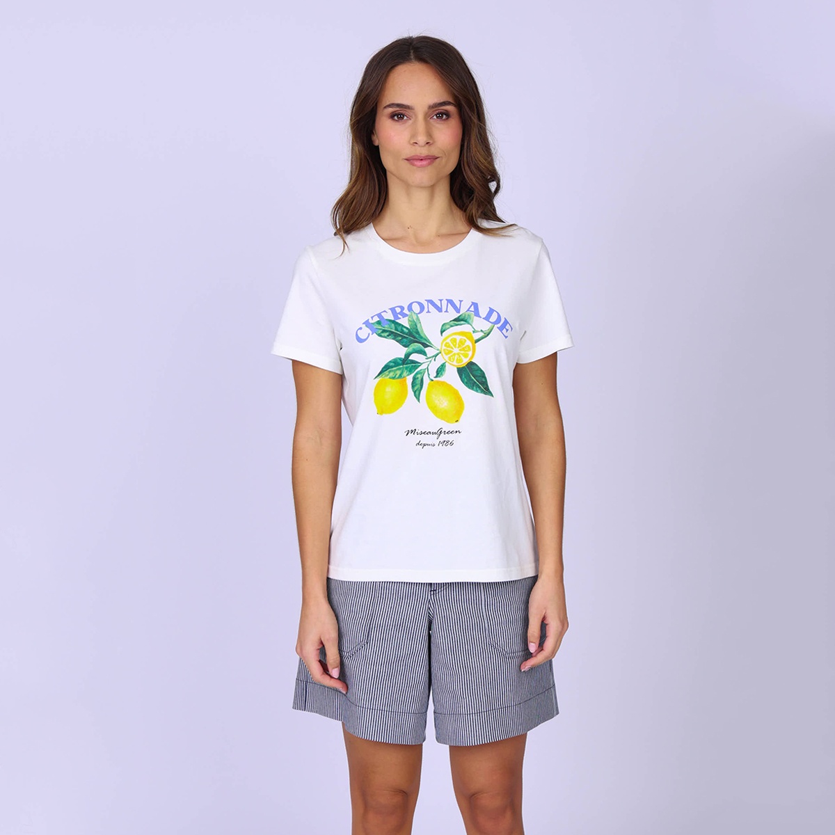 T-shirt citrons Gabriel blanc casse, MISE AU GREEN