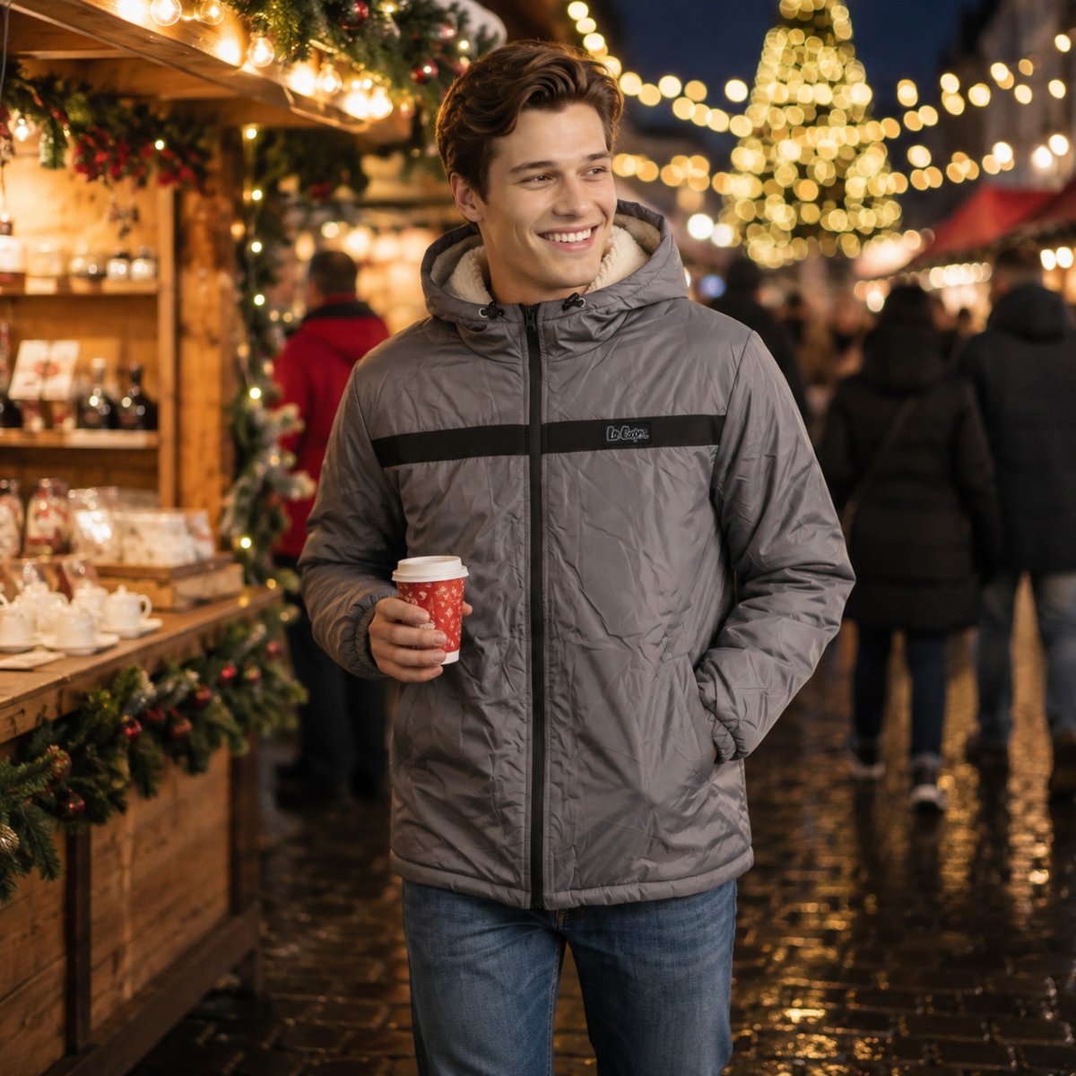 Parka capuche gris, LEE COOPER