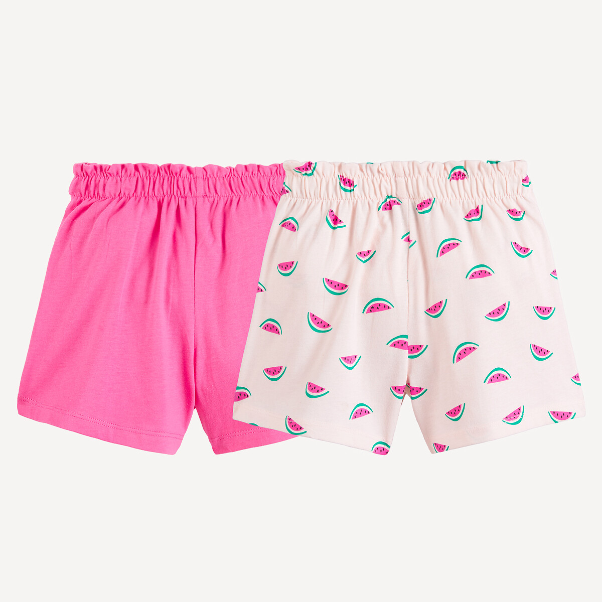 2er-Pack Shorts rosa+rosa bedruckt, LA REDOUTE COLLECTIONS