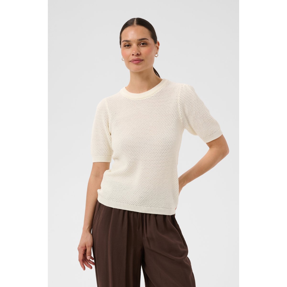 Pullover tricoté blanc, KAFFE