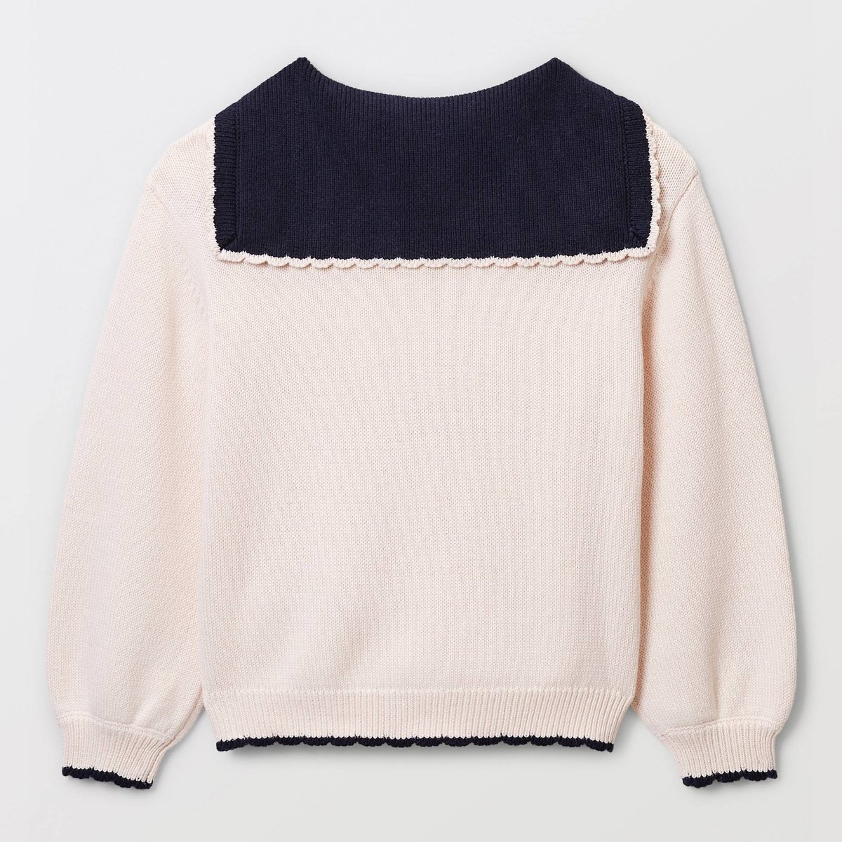 Pull col marin en laine et coton amaretti, MONOPRIX