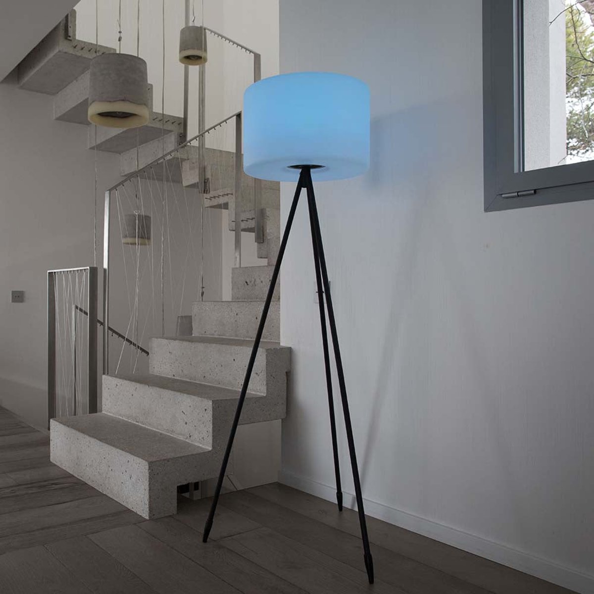 Lampadaire sans fil TAMBOURY gris, LUMISKY