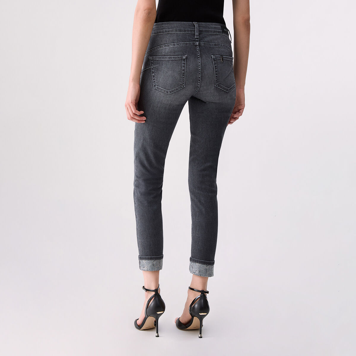 Jean skinny avec ornements denim gris, LIU JO