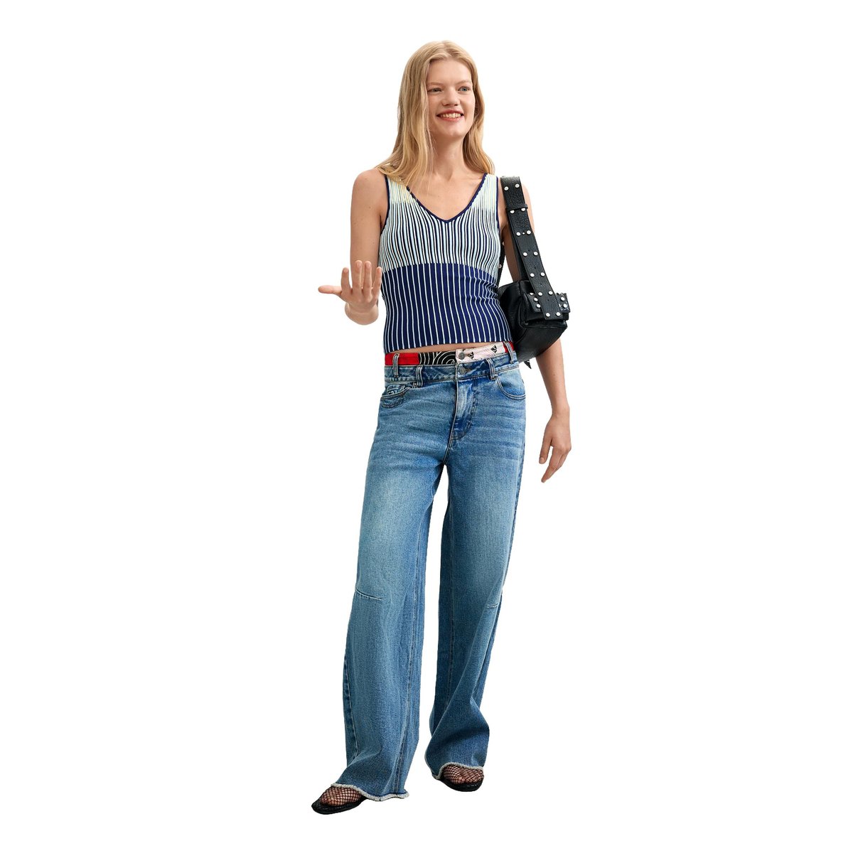 Jean balloon bleu, DESIGUAL