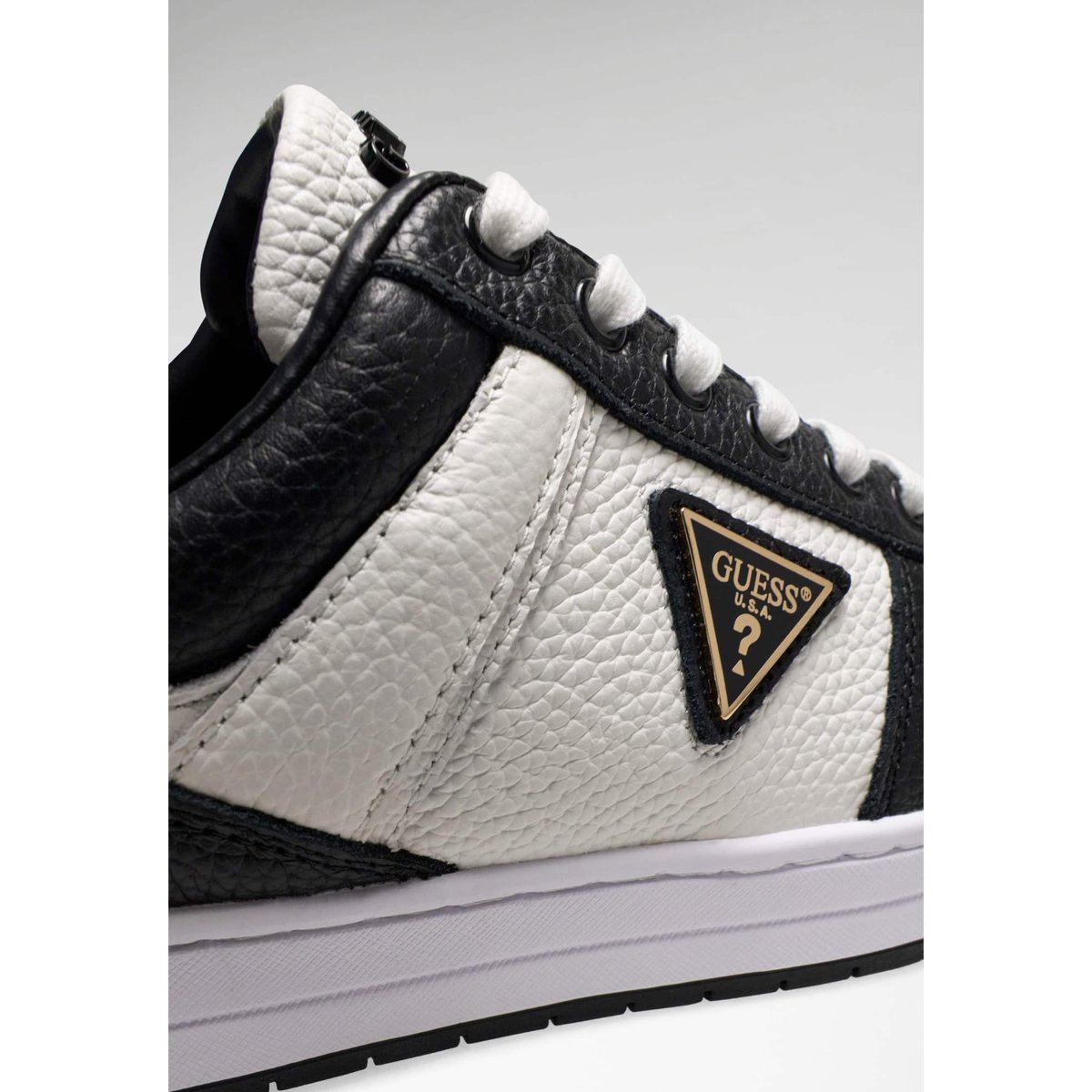 Baskets En Cuir Véritable Uddent noir multi, GUESS