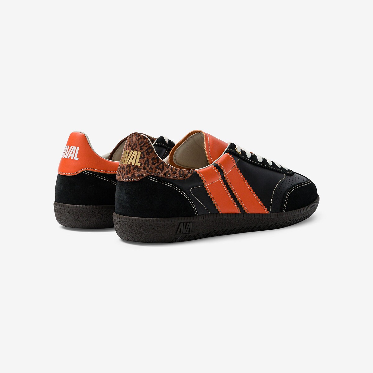 Baskets en cuir noir, CAVAL
