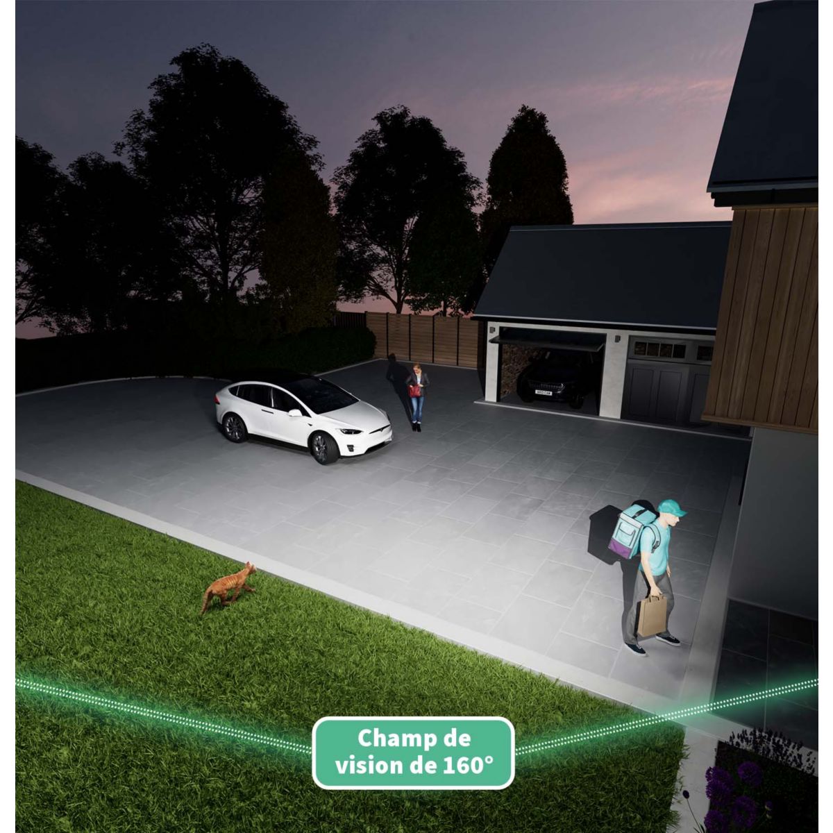 Caméra de surveillance 2 caméras ext Floodlight 2K couleur unique, ARLO