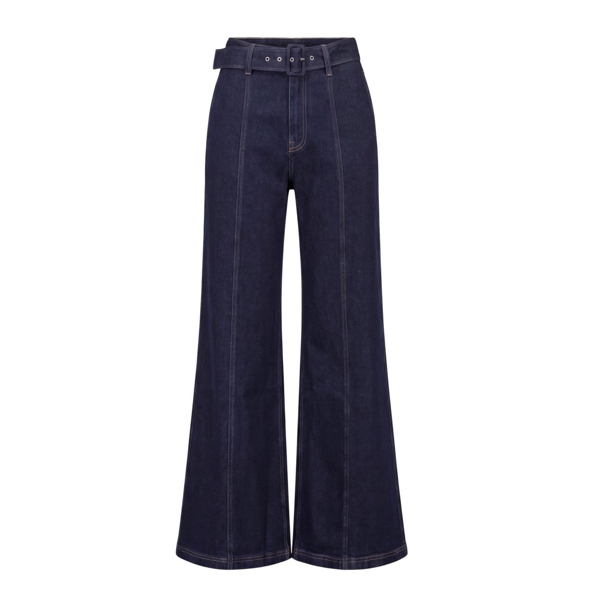 Jean taille haute à ceinture rinse wash denim, ZERO