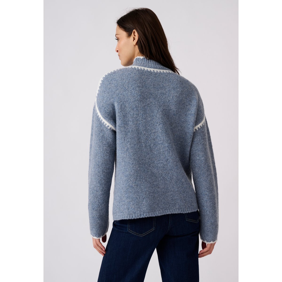 Pull détails contrastants Thermolactyl bleu, DAMART
