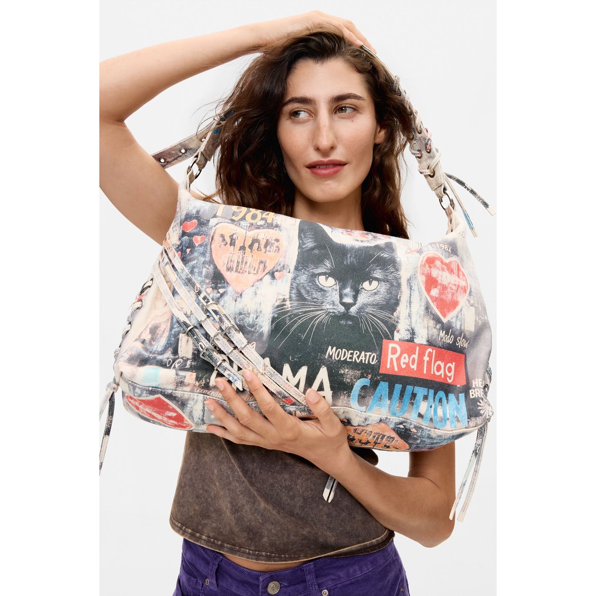 Grand sac imprimé multicolore, DESIGUAL