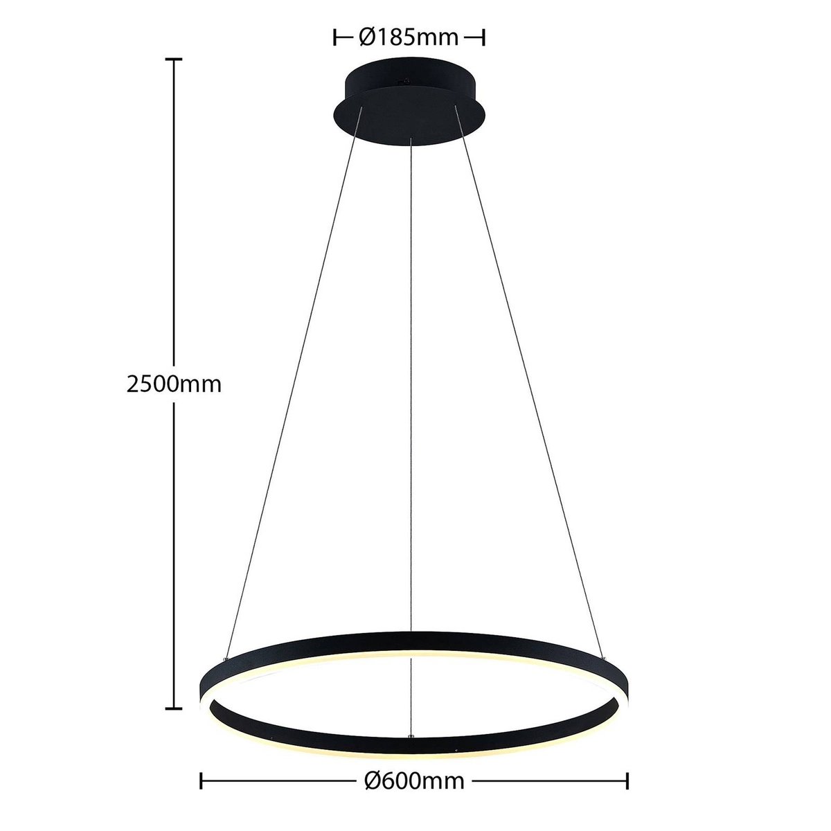 Suspension en métal moderneLED, Albiona noir, blanc, ARCCHIO
