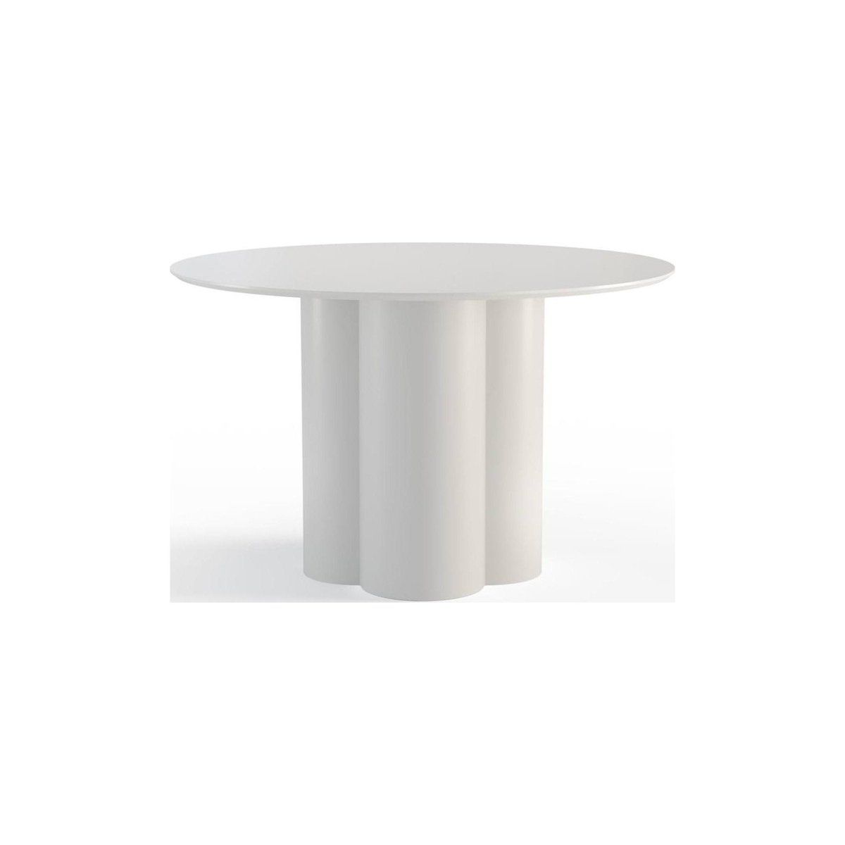 Table à manger ronde collection COLONA en bois gris beige, RECOLLECTION