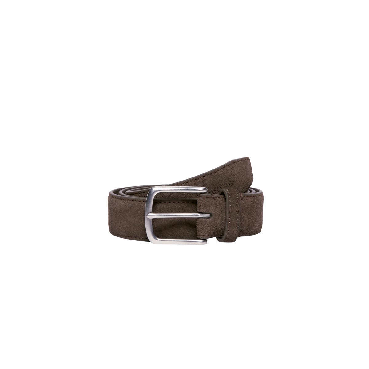 Ceinture en cuir velours doux marron foncé, MARC O'POLO