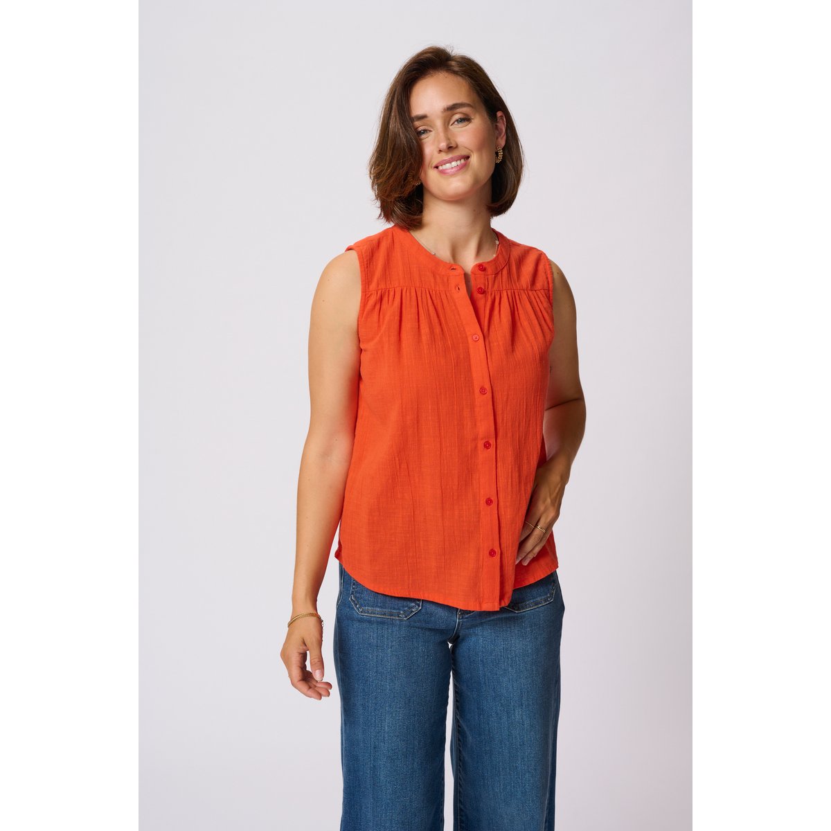 Short sleeved blouse rouge grenadne, KAFFE