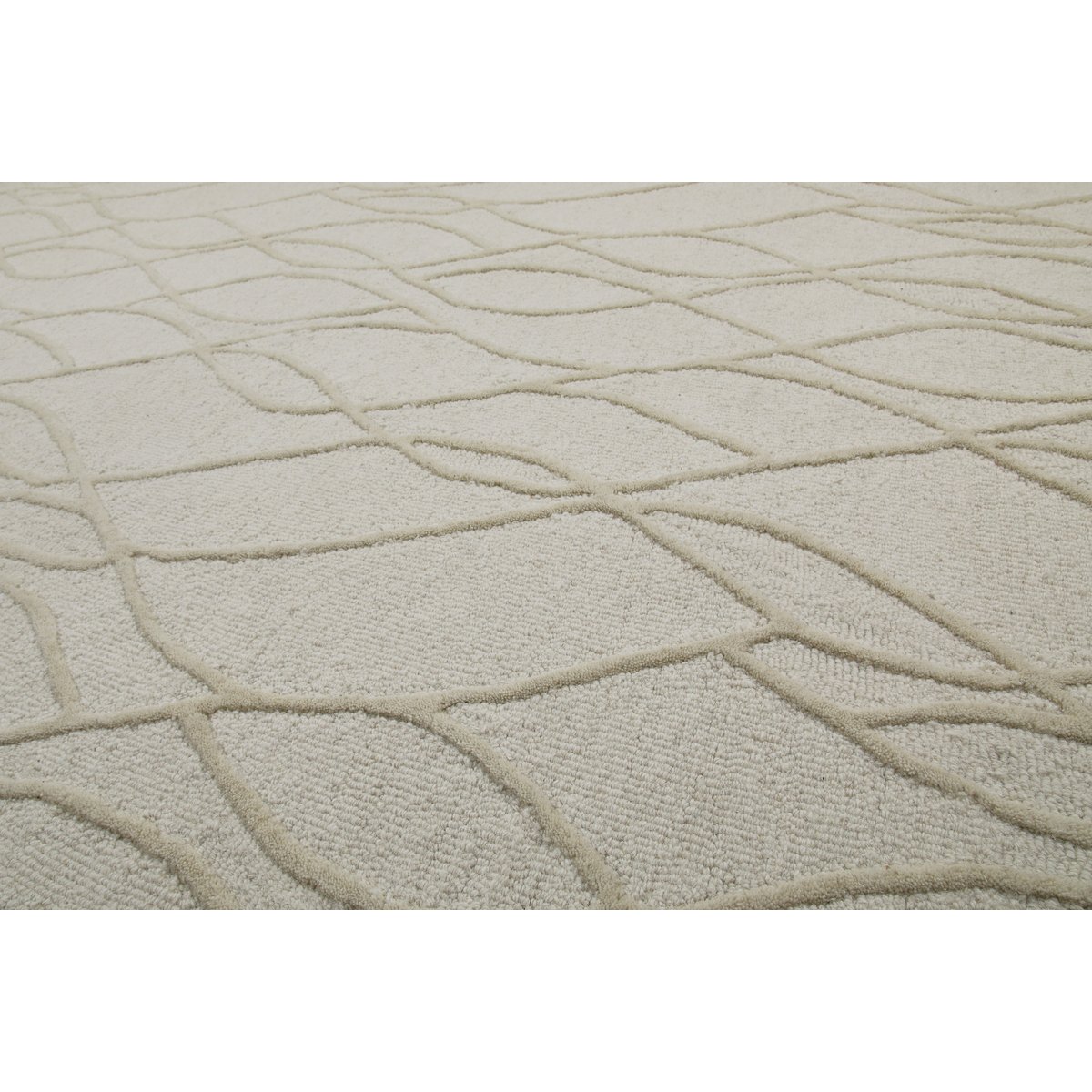 Tapis texturé à motifs courbes ,  HAMPTONS TWENTYTHREE blanc crème, WECON HOME