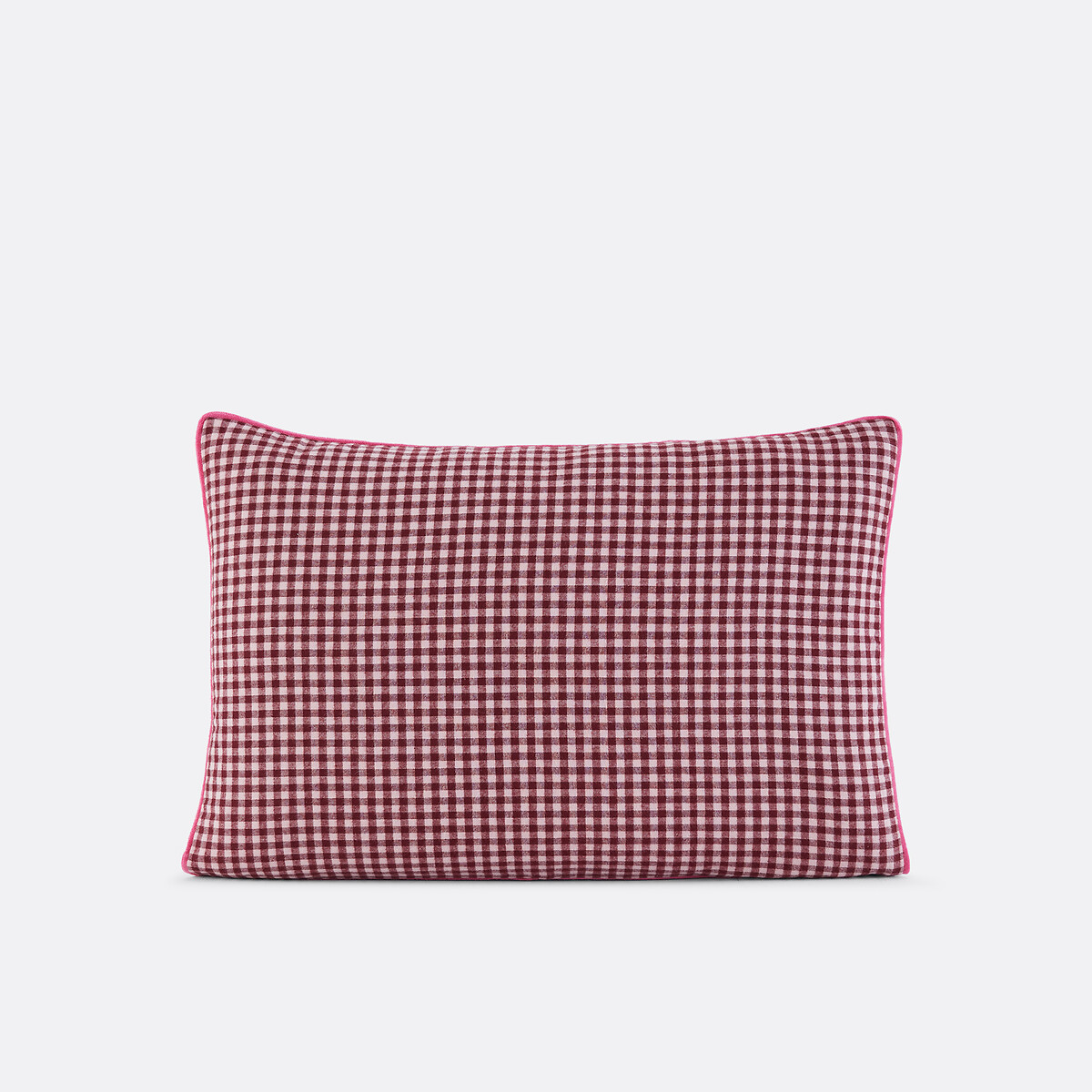 Funda de almohada infantil, en franela de algodón, de cuadros, VICHY FLANELLE cuadros burdeos, LA REDOUTE INTERIEURS