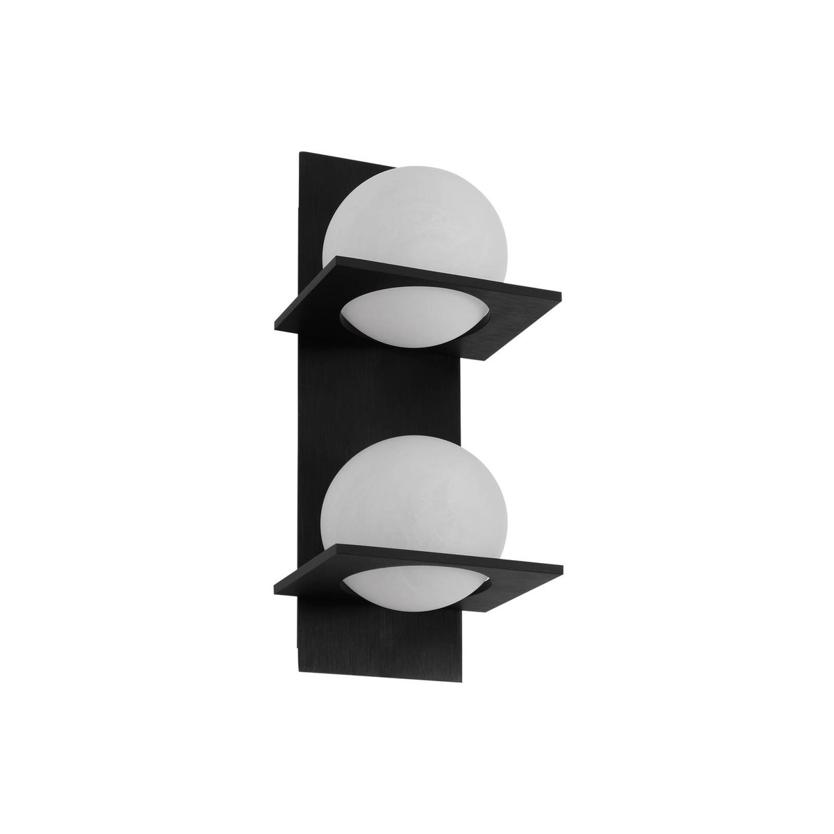 Applique en métal moderne, Kulka noir, blanc, LUCANDE