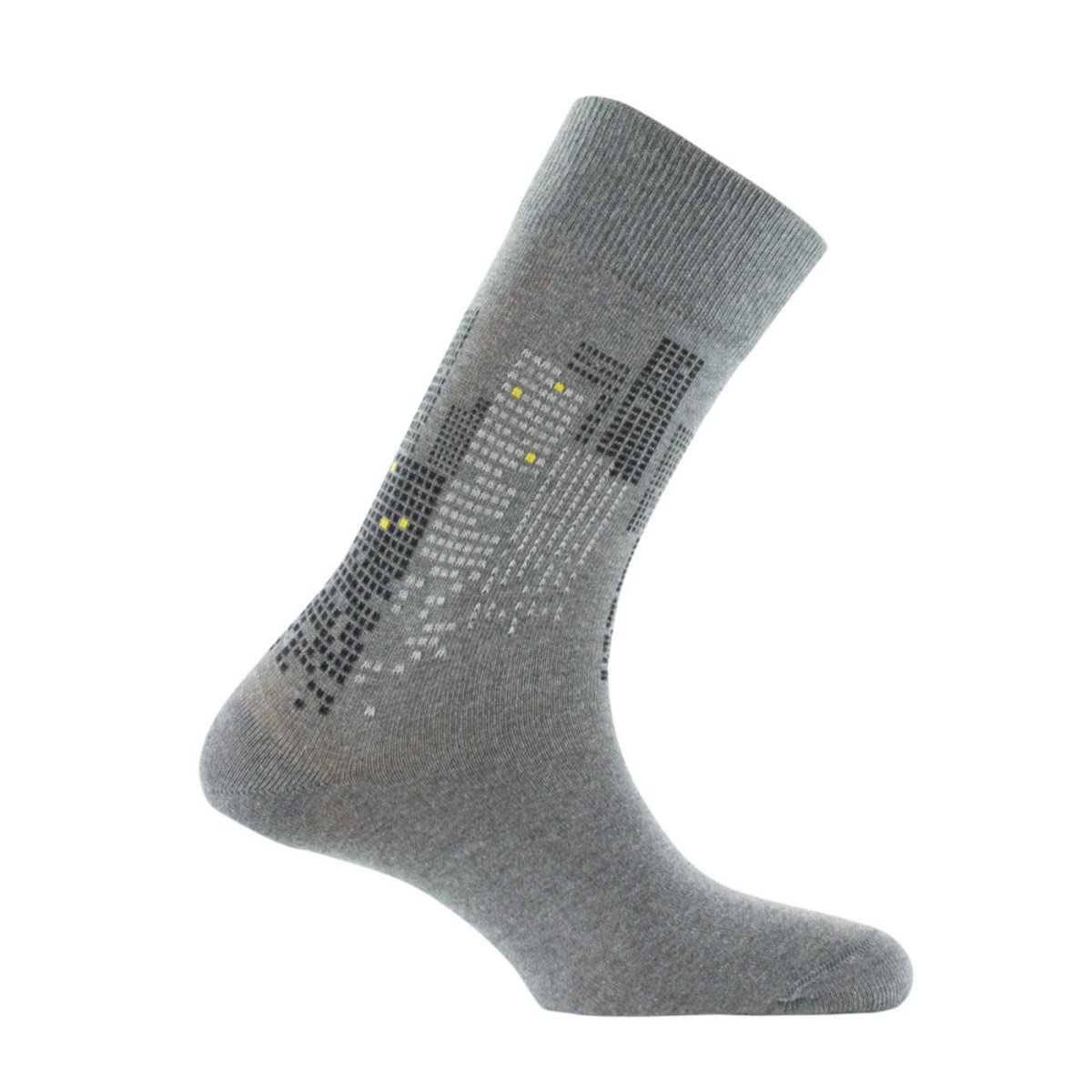 Mi-chaussettes en coton 'Black city' MADE IN FRANCE gris, KINDY