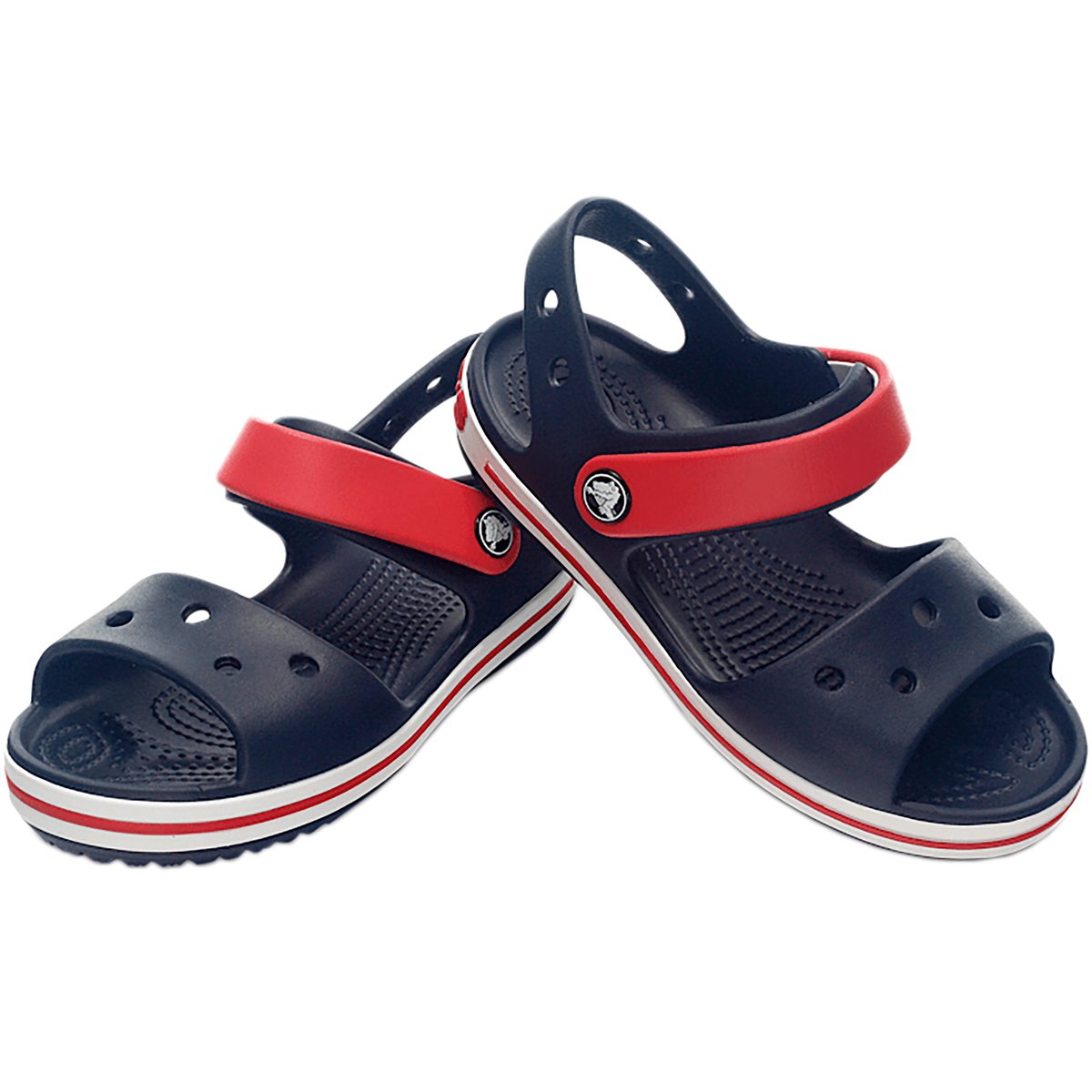 Sandales Crocband Sandal Kids bleu/rouge, CROCS