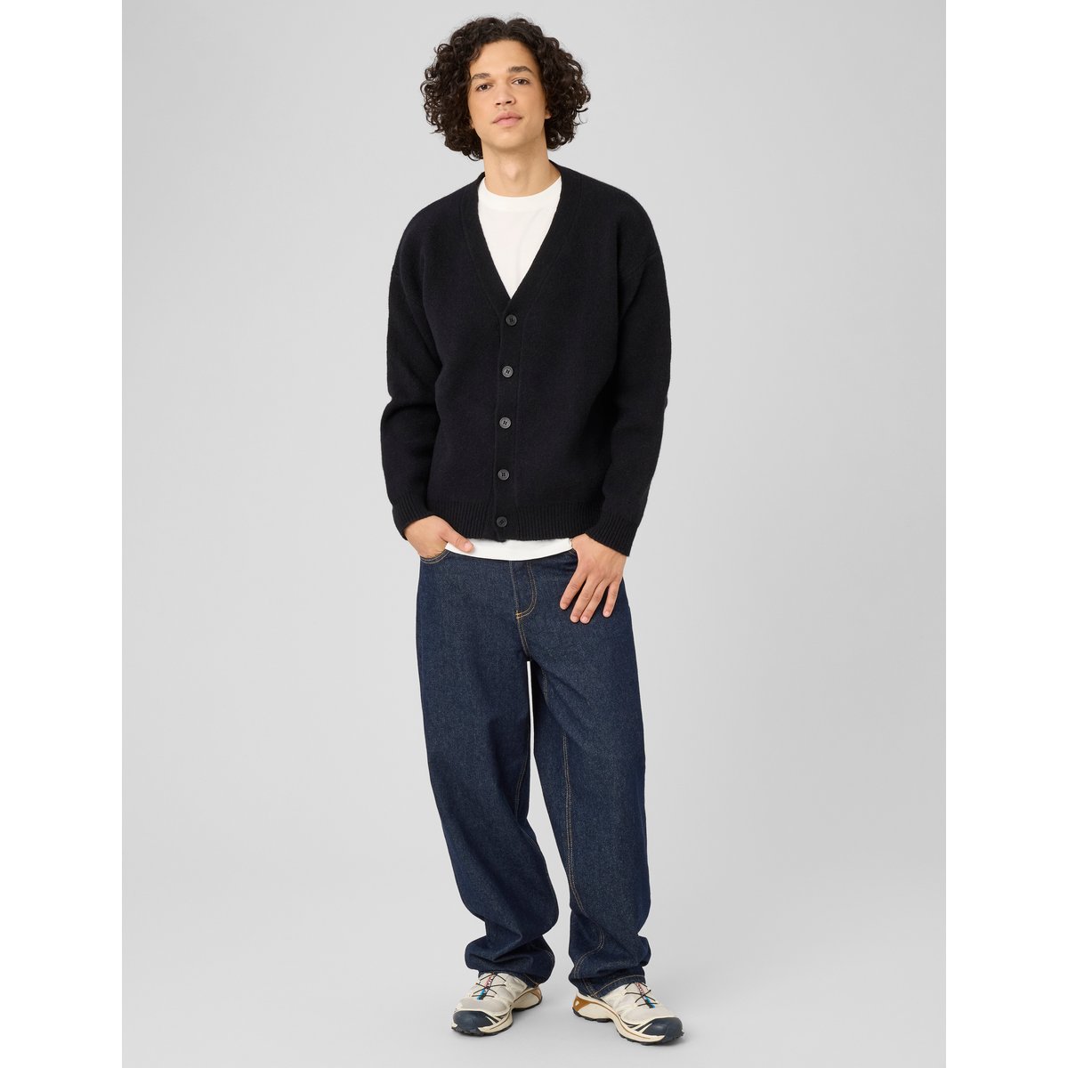 Cardigan jacquard dos noir, BZB