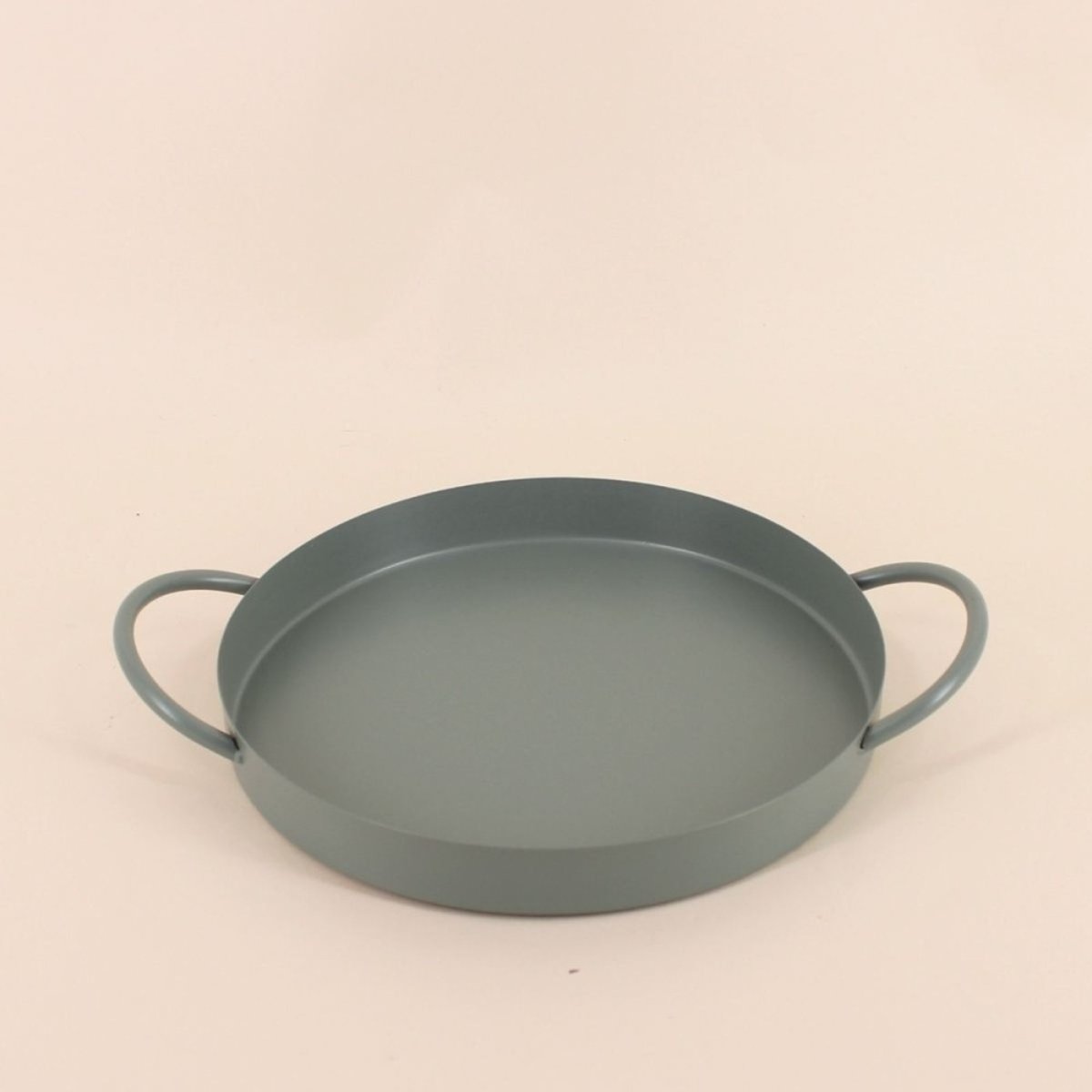 Plateau en métal 2 poignées 25cm vert, ORNAMI